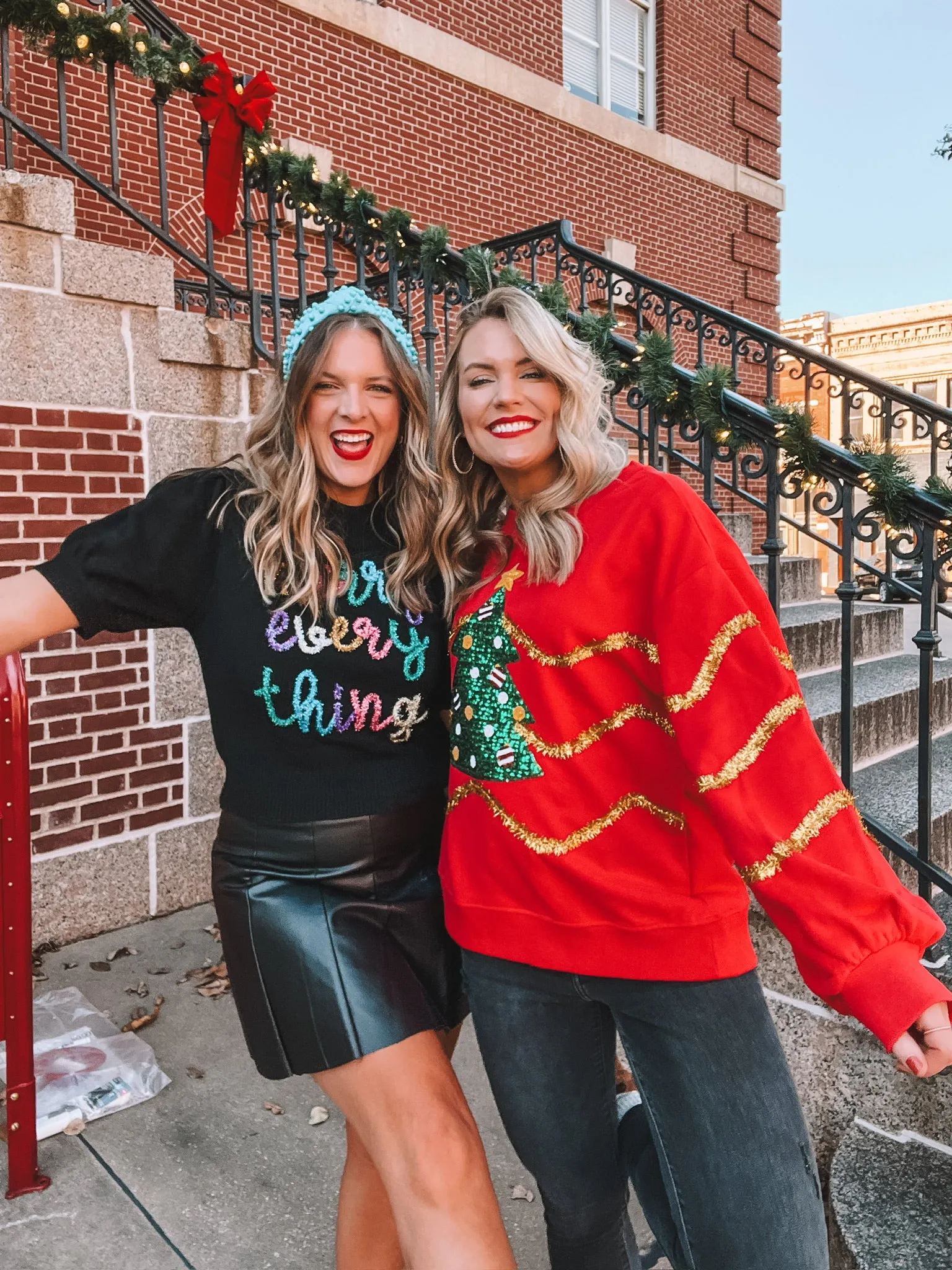 merry everything puff sleeve sweater - black