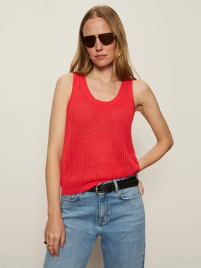 Mesh Stitch Shell Sweater Cayenne Ultra Lightweight Fabric Minimal Warmth Mesh Stitch Shell Sweater Cayenne