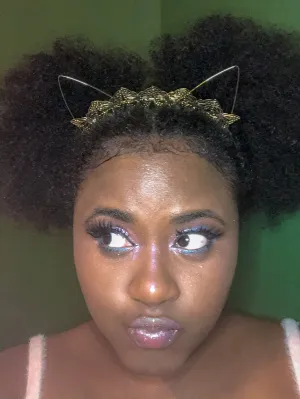 Metal Butterfly Golden Kitty Headband