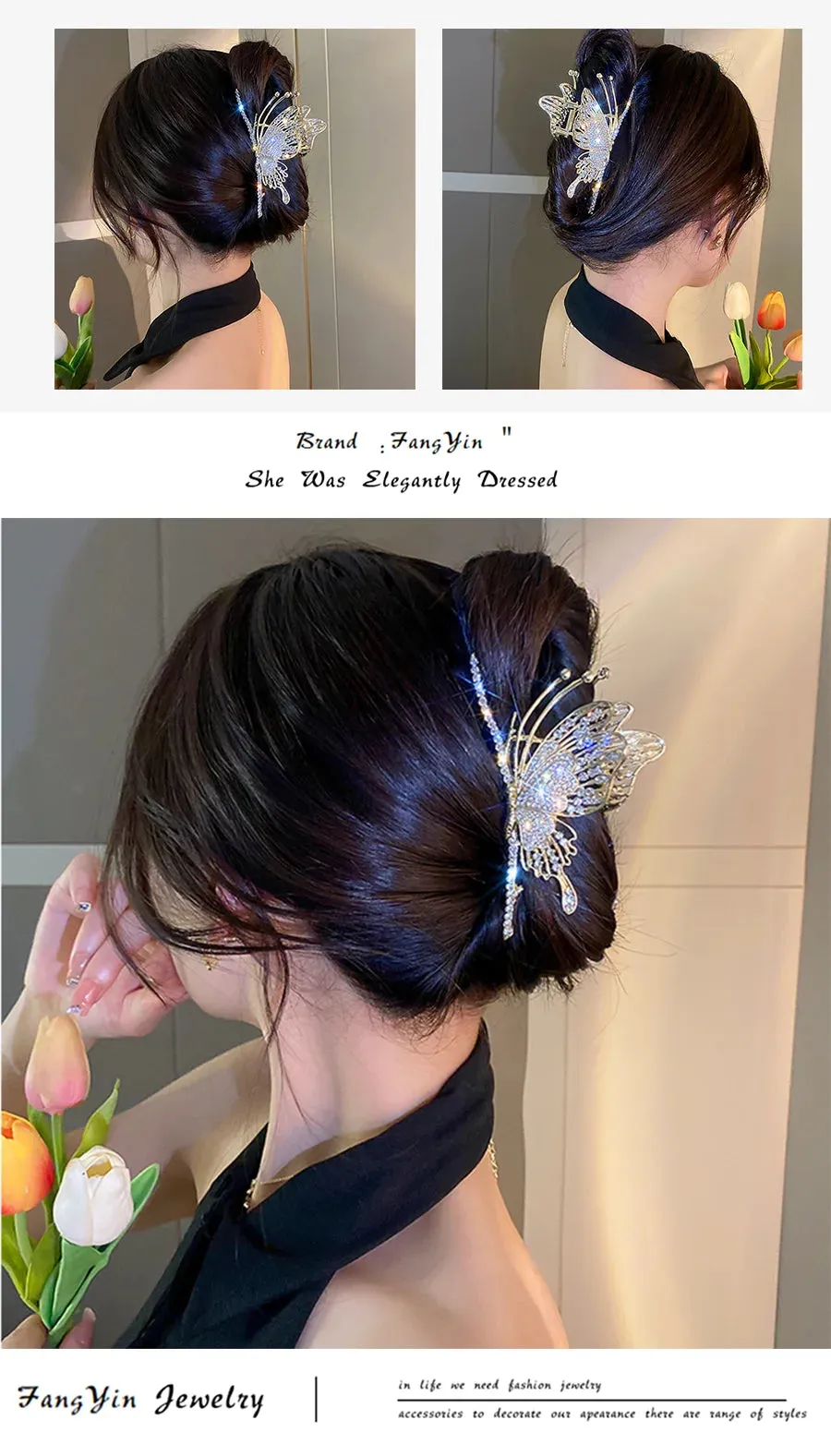 Metal Butterfly Hair Clip For Women