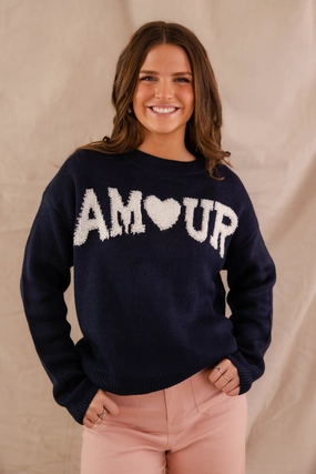 Mi Amour Sweater RaglanSleeve Mi Amour Sweater FlexibleRibbing