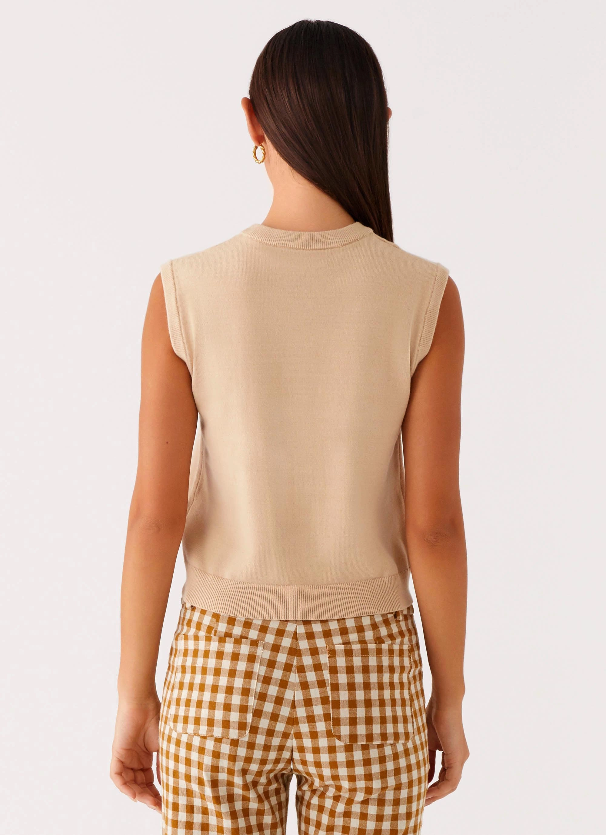 Mickey Knit Vest - Cream Interlock Weave Multi Directional Mobility