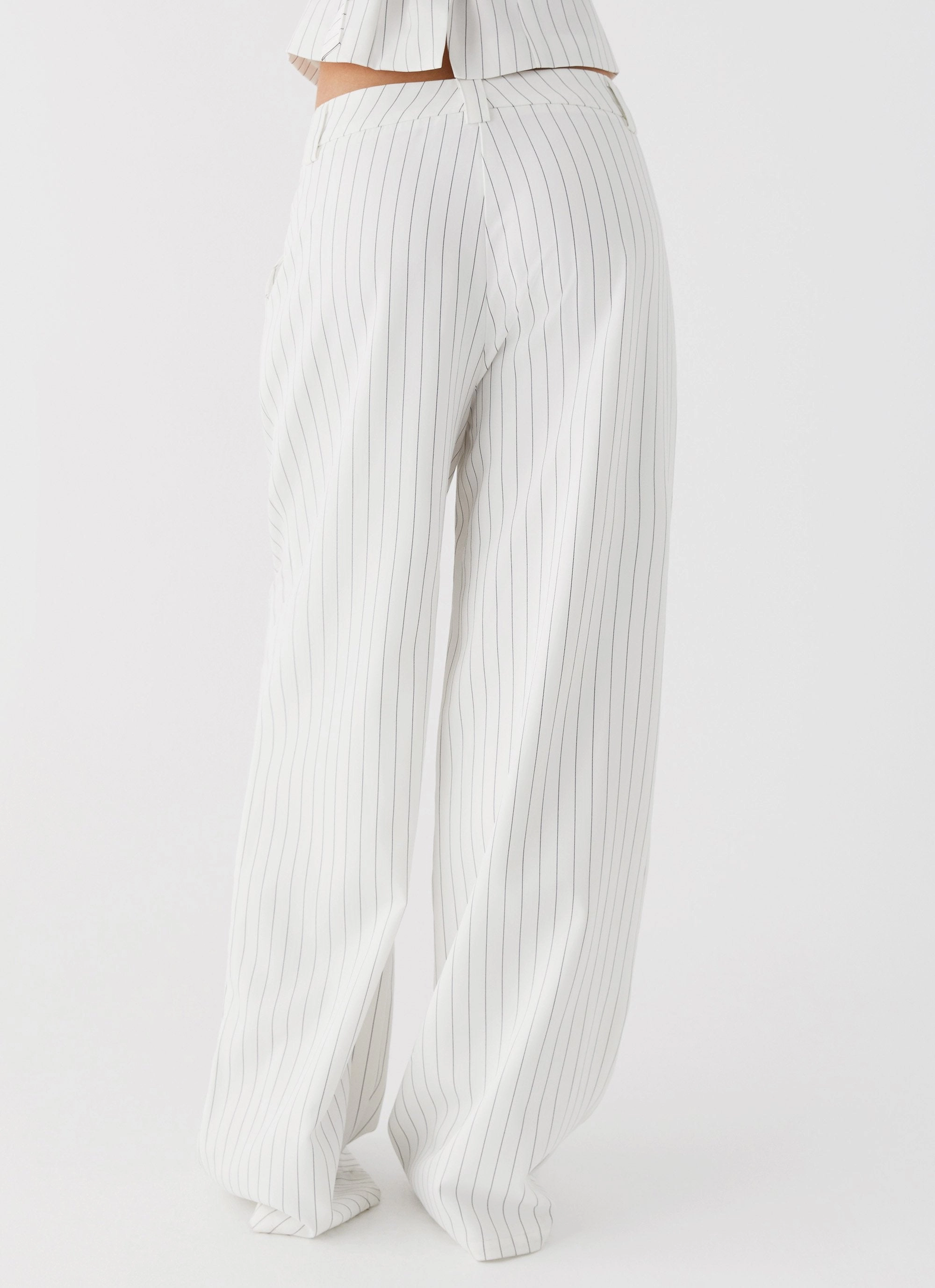 Midnight City Suit Pants - White Pinstripe sporty wear