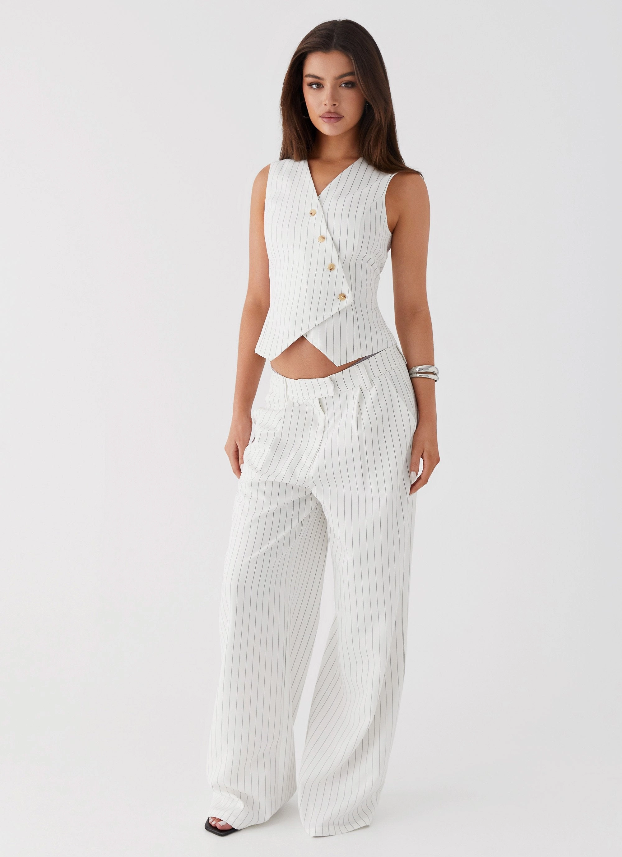 Core Essential Midnight City Suit Pants - White Pinstripe