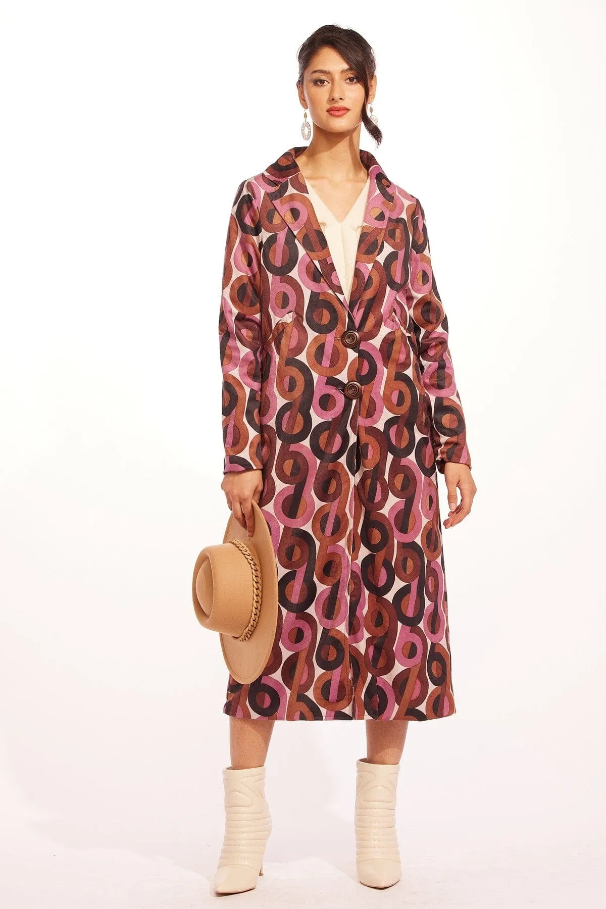 Contrast Stitch Wrinkle resistant fabric Camila Coat - Stay Groovy