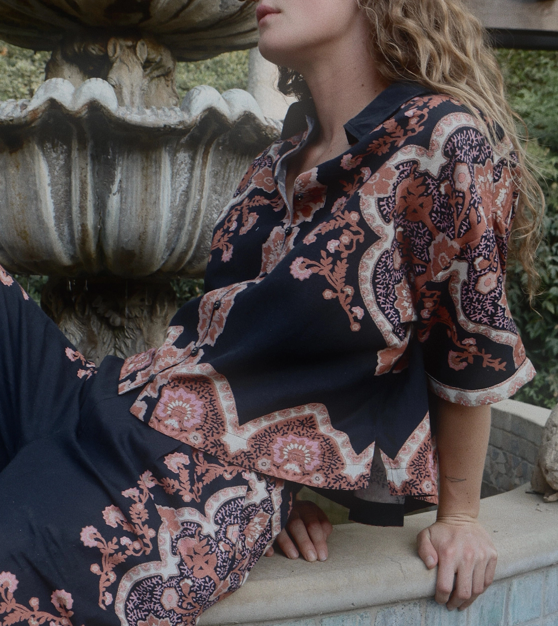 Relaxed Blouse Reflective Detailing Jeni Blouse | Dark Lagos