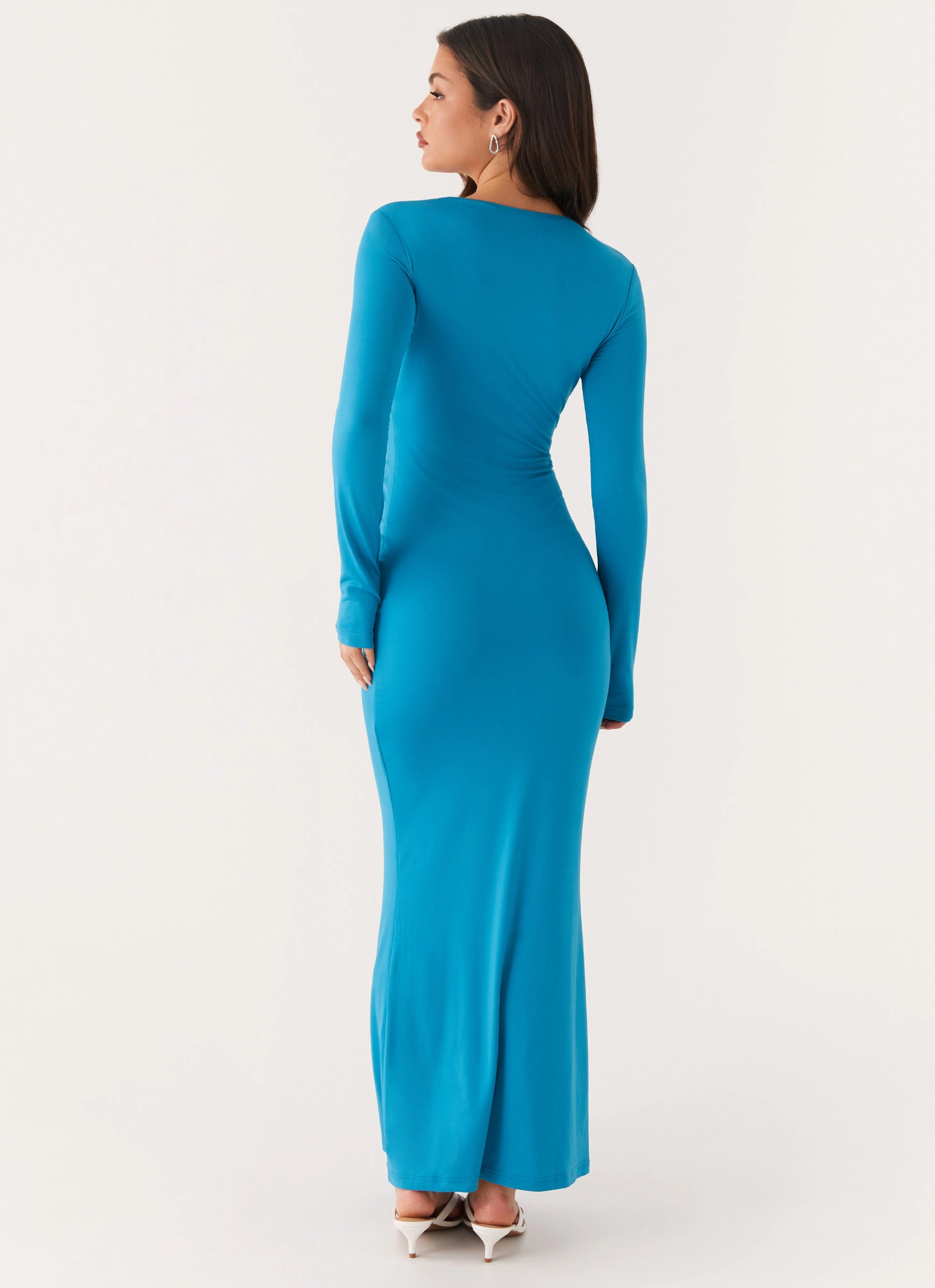 Seasonal Comfort Miesha Long Sleeve Maxi Dress - Blue