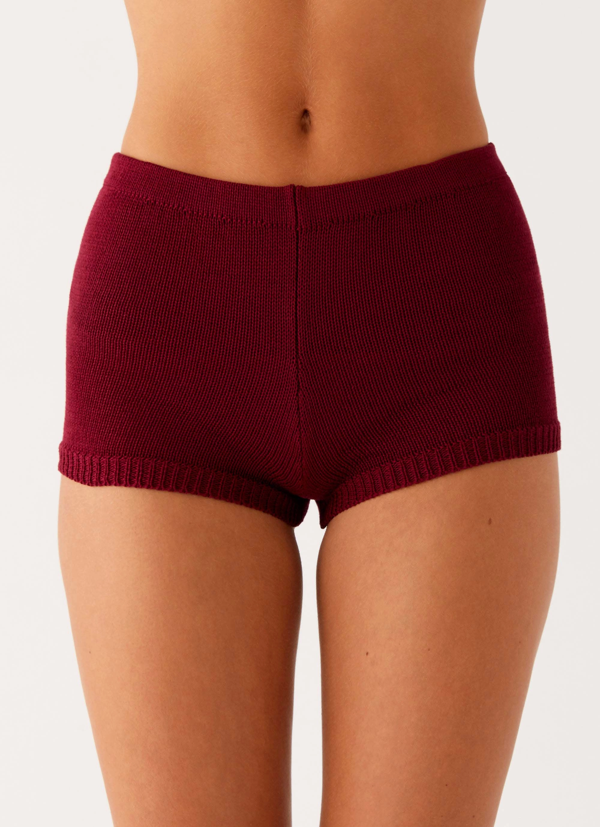 Miffy Mini Shorts - Maroon Poolside Glam