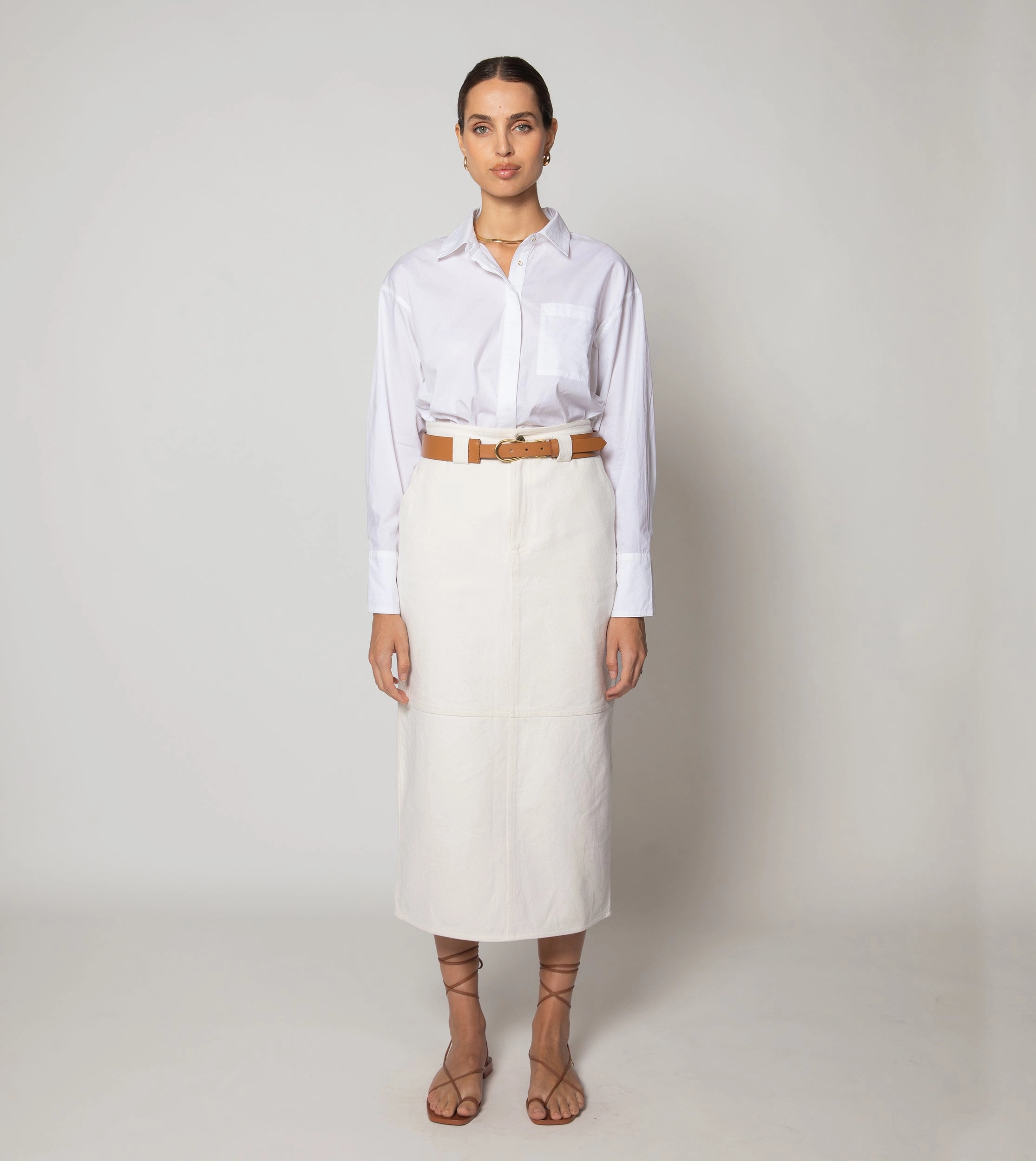 Petal Sleeve Architecture UltraLightweight Miller Shirt | White