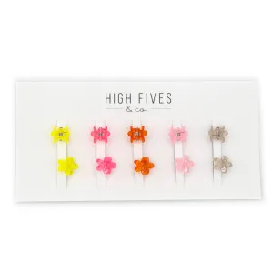 Mini Flower Hair Claw Clips 1.4cm - Set of 10
