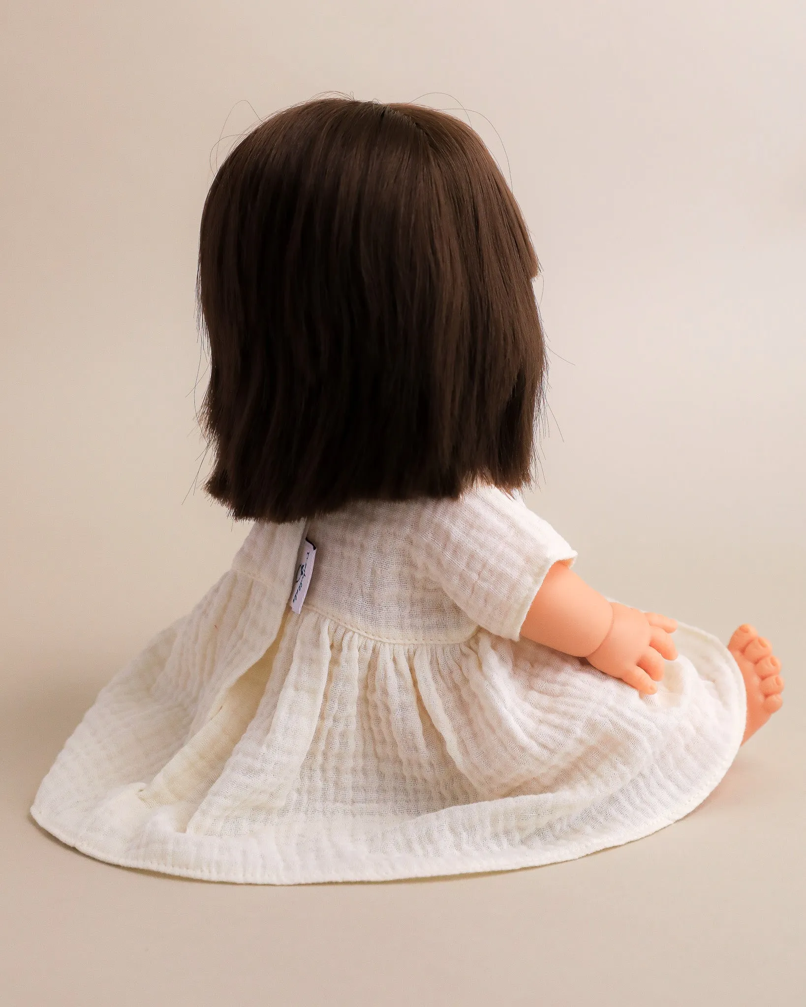 Minikane Doll Clothes | Doll Muslin Dress - White