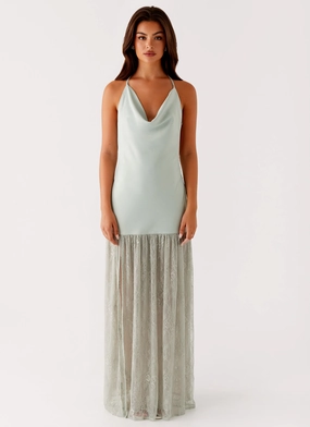 Minimal Design Kylie Maxi Dress - Sage Romantic-Detail Trendy Fit Kylie Maxi Dress - Sage