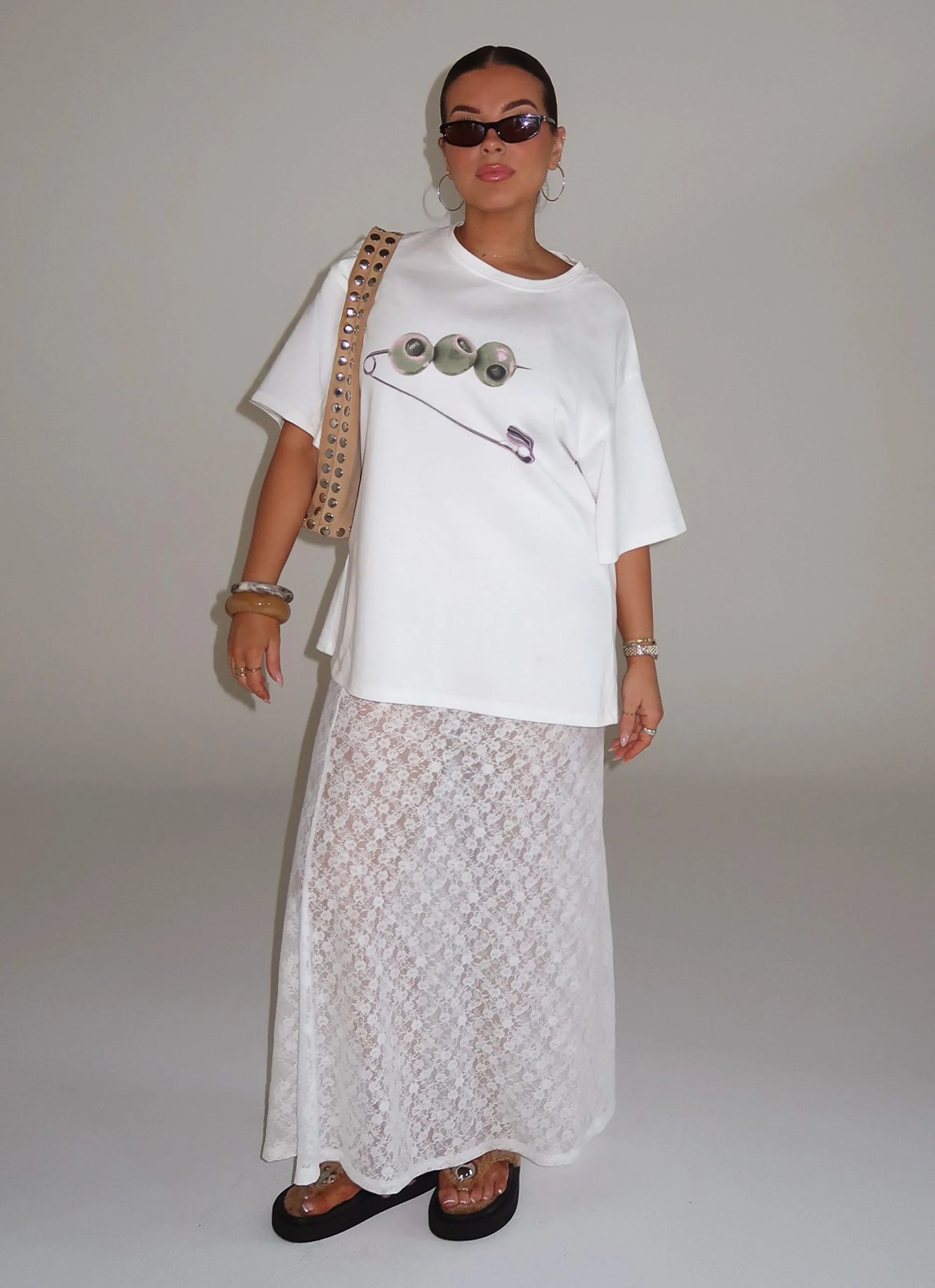 Universal Fit System Jaz Lace Maxi Skirt - White