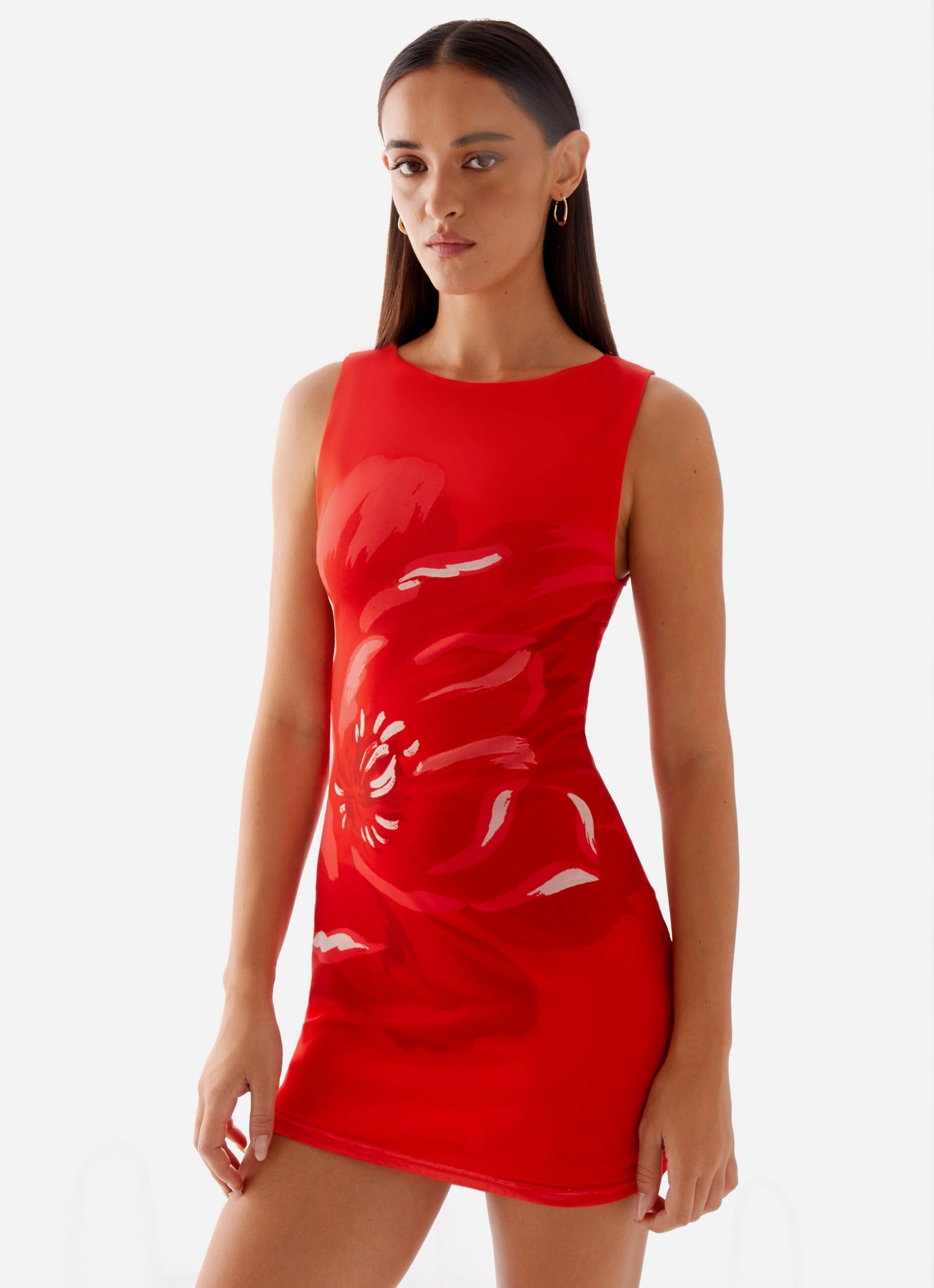 Happy Hour Mini Dress - Red Cozy Flex