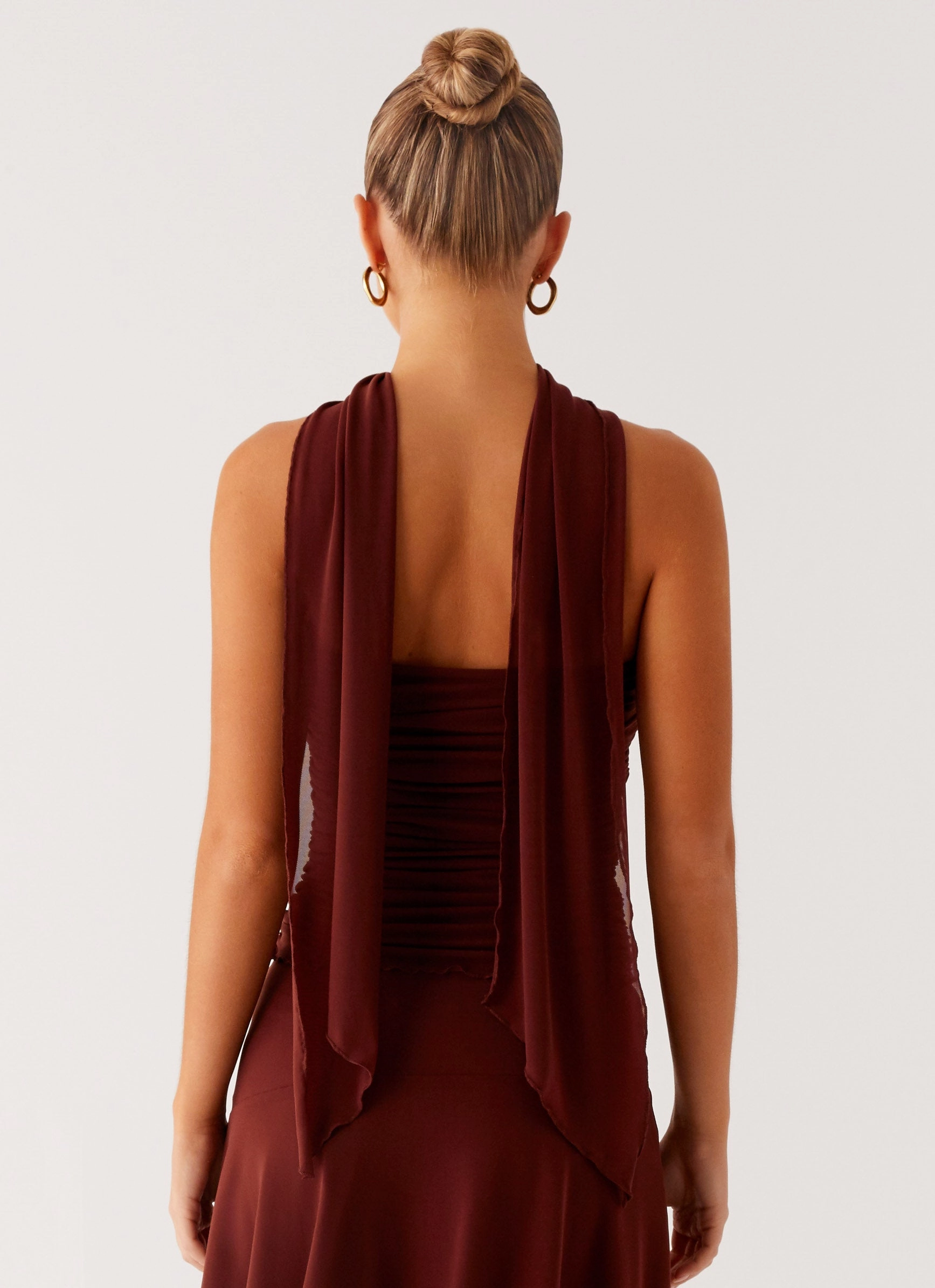 UltraFineMesh All Day Comfort Mirage Scarf Top - Chocolate