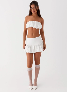 Minimalist Design Sweet Thing Bubble Crop Top - White Biodegradable material Sweet Thing Bubble Crop Top - White