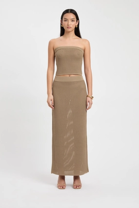Minimalist Style Cairo Strapless Top Cairo Strapless Top Interlock Ribbed Collar Elastic hem