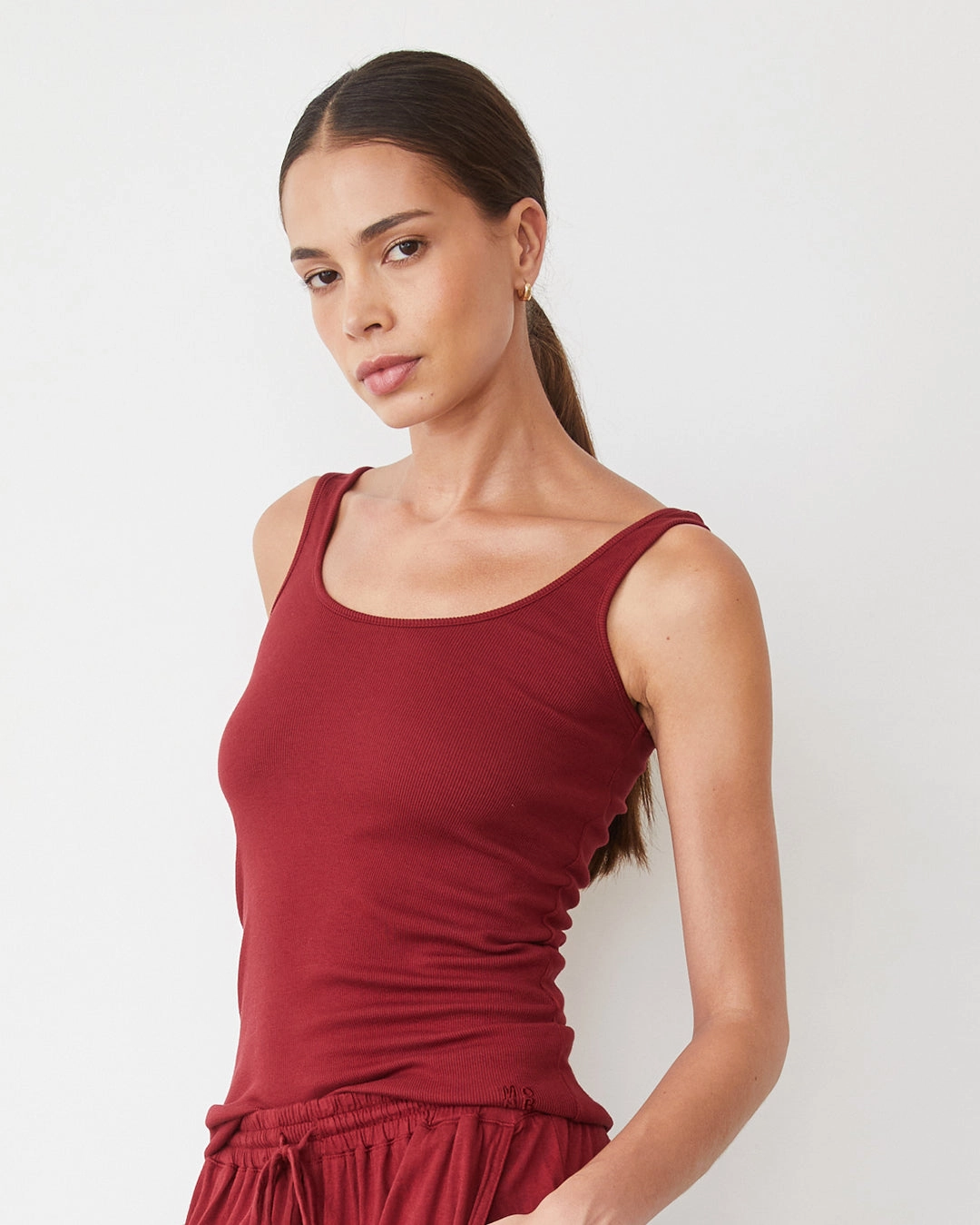 Heat Regulating Fabric DurableBlend Supimaluxe Rib Scoop Neck Tank