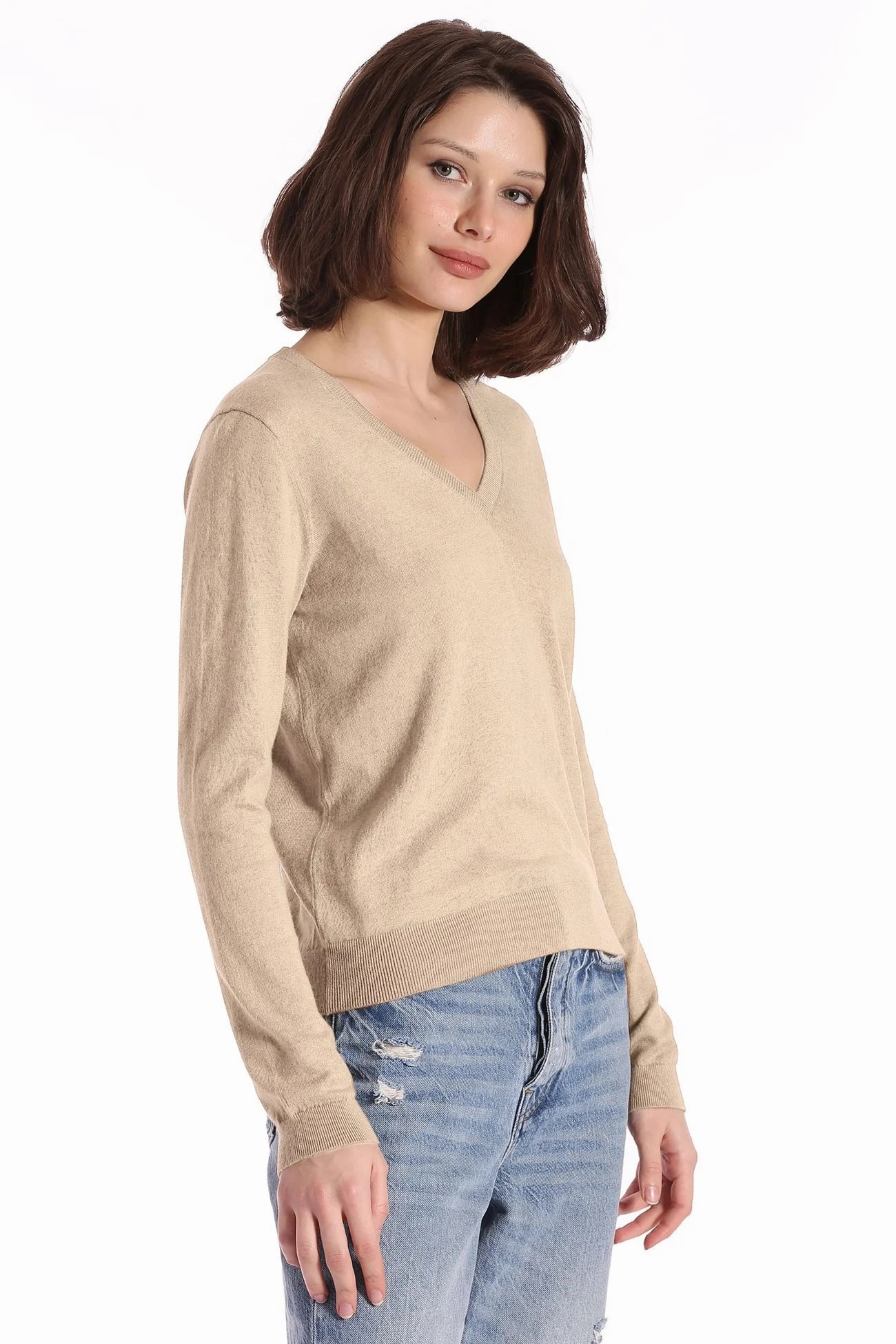 Breathable Flex Cold Day Ready Minnie Rose Supima Cotton V-Neck Long Sleeve Tee
