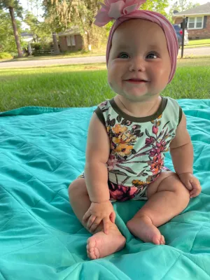 Mint Wildflowers Summer Zip Romper