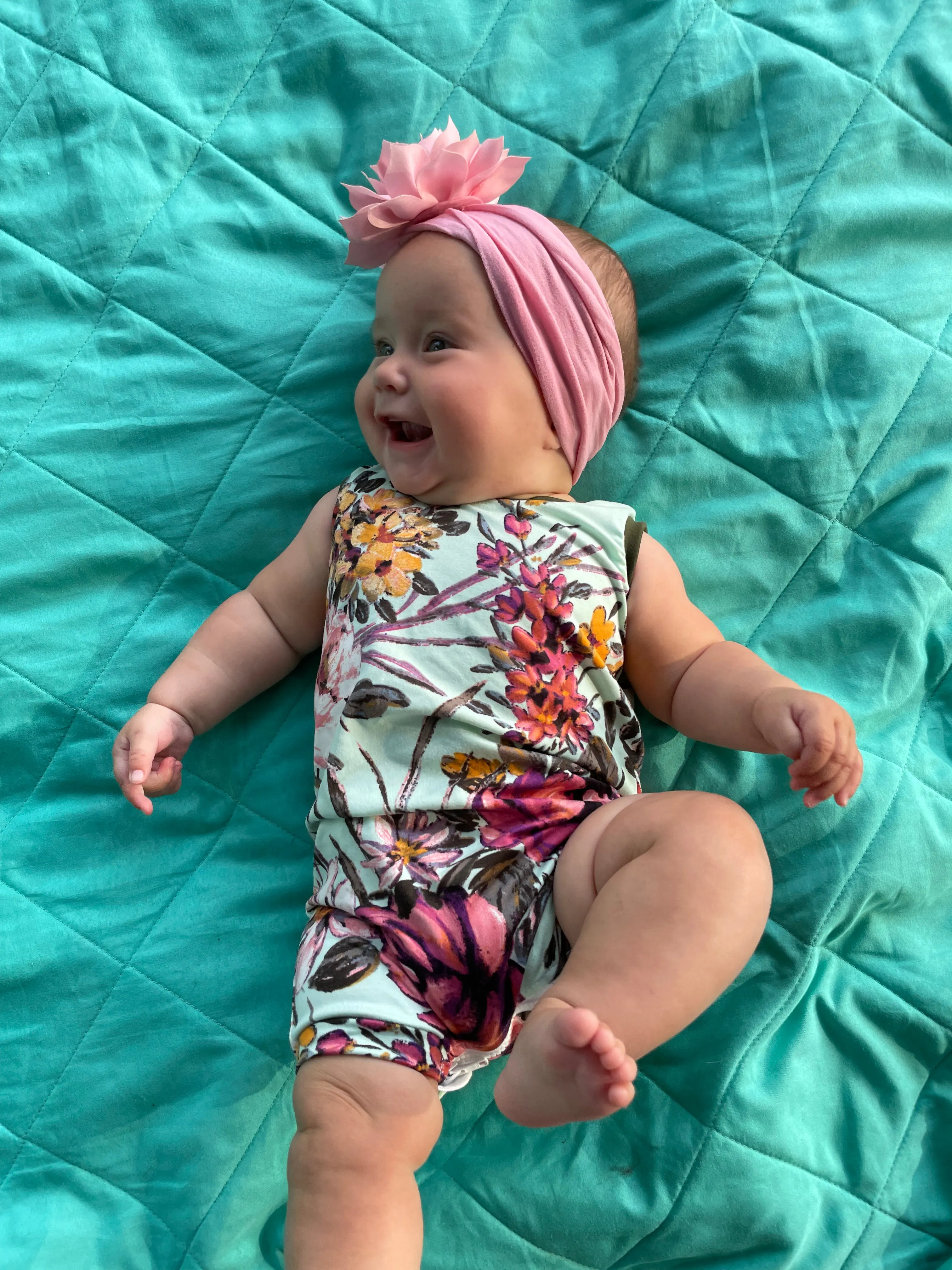 Mint Wildflowers Summer Zip Romper