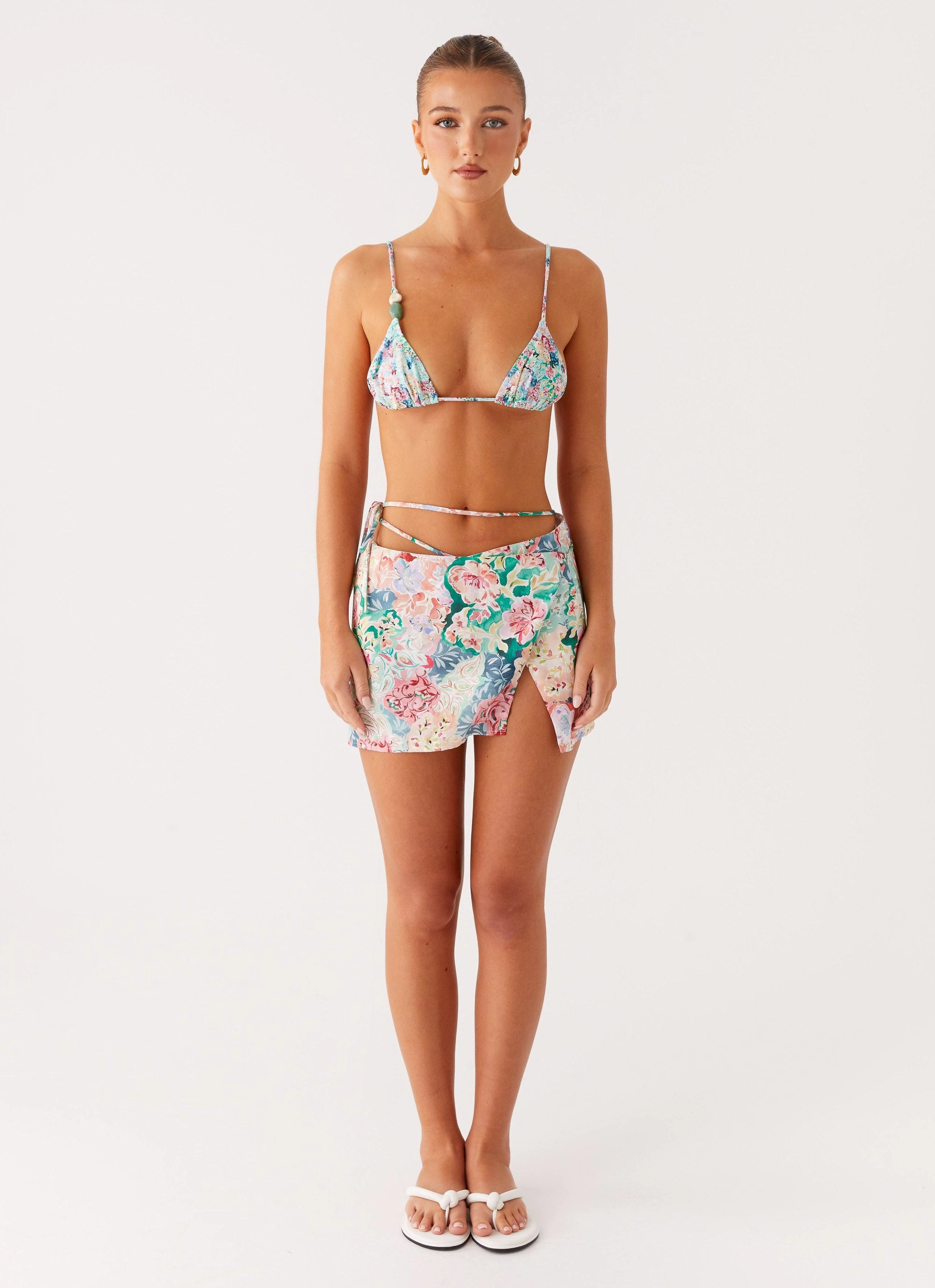 Miradelle Wrap Mini Skirt - Santorini Floral Reinforced Stress Points