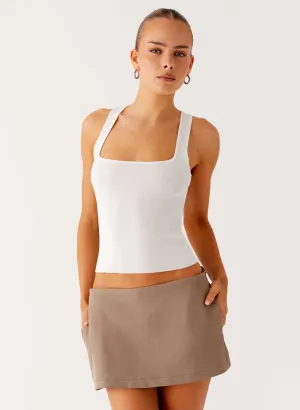 Mirna Micro Skort - Taupe Marle Lightweight Fit Functional Comfort Wear Chic Fit Mirna Micro Skort - Taupe Marle
