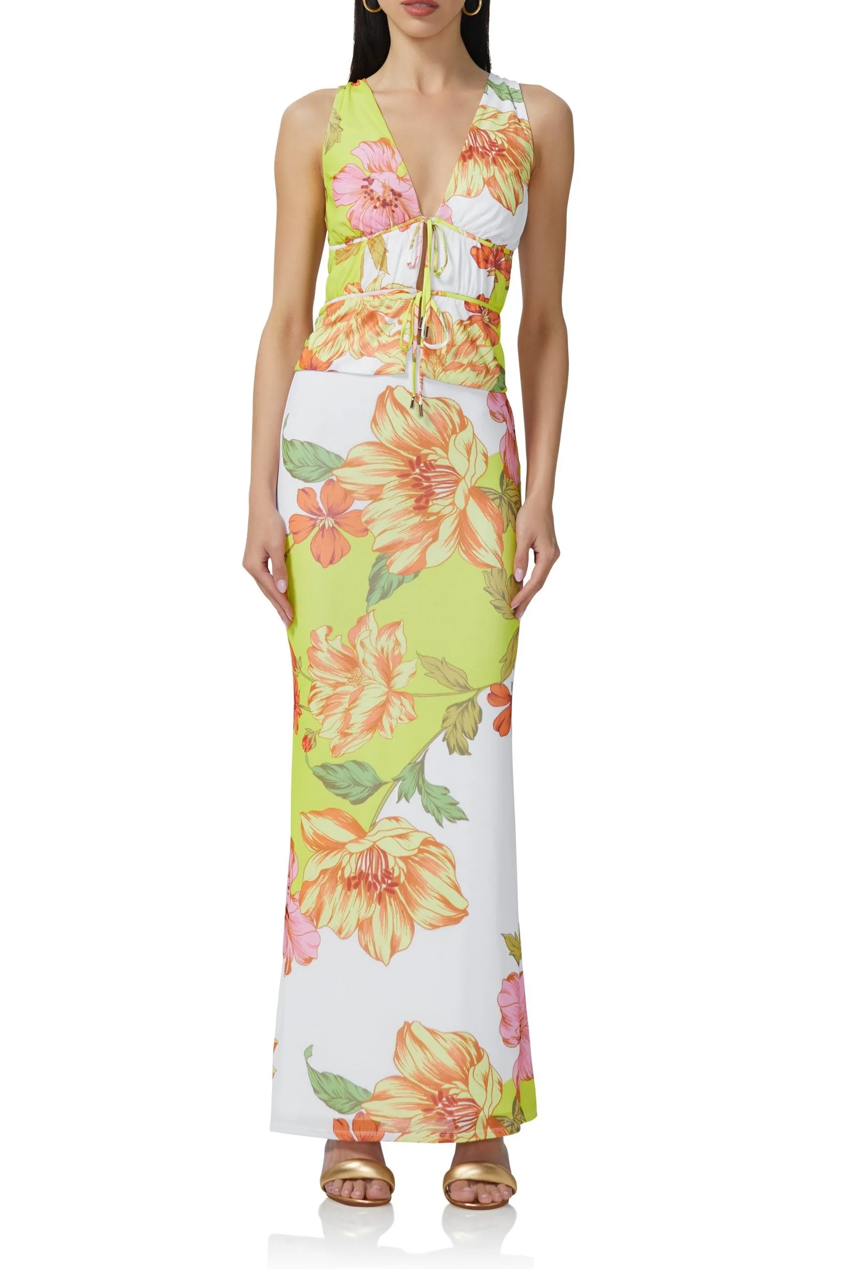 Mirna Top - Color Block Floral