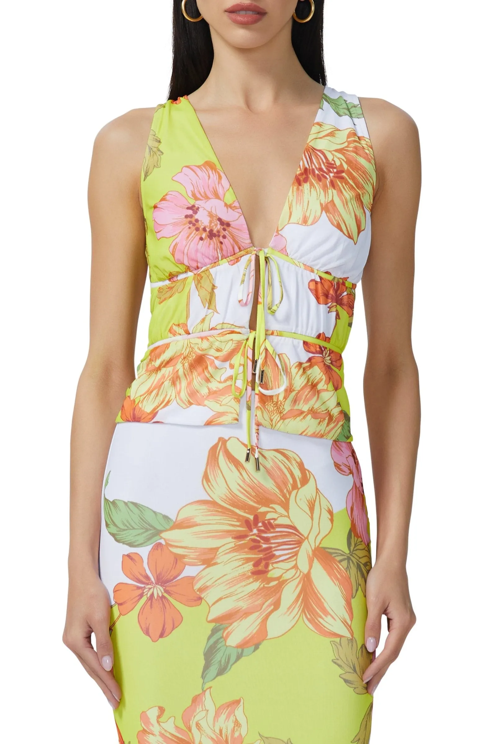 Mirna Top - Color Block Floral