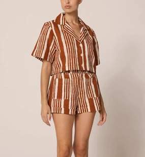 Mizuki Blouse | Vecchio Stripe SeamlessDesign NonChafingEdges Reinforced Elbow Patches Mizuki Blouse | Vecchio Stripe