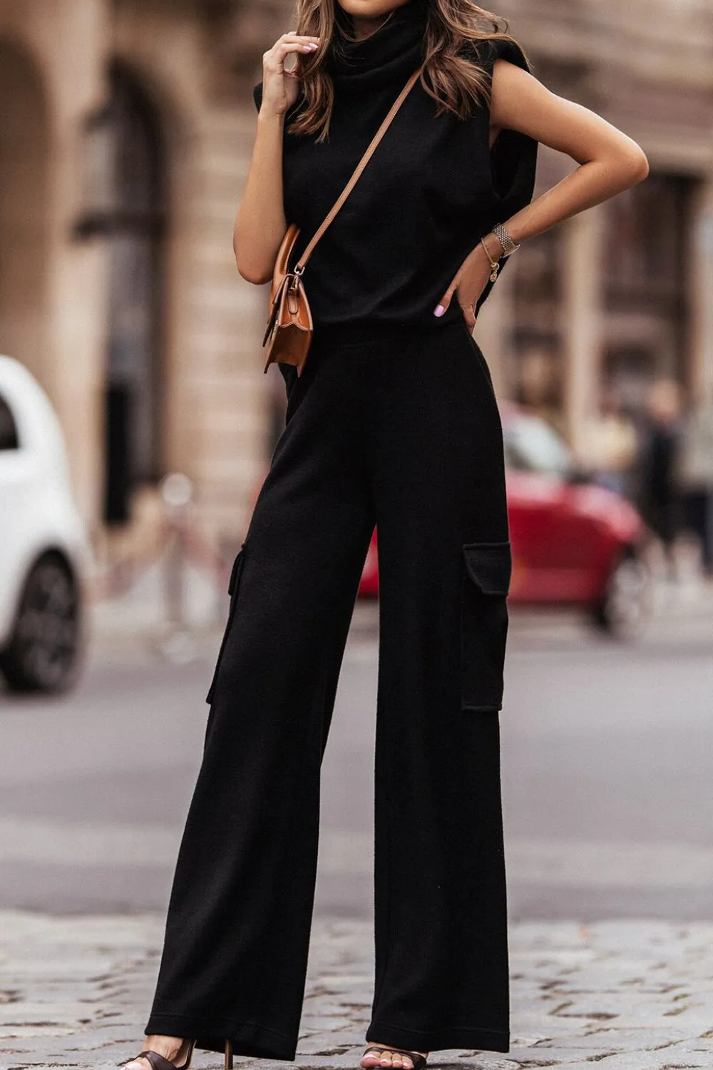 Mock Neck | Pocketed Pants Set | Rubies   Lace