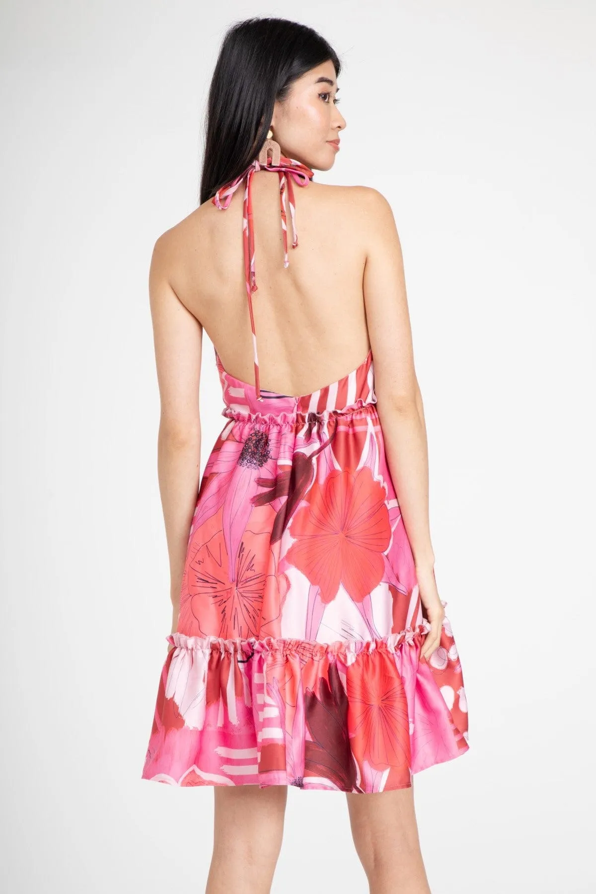 Trixie Halter Dress -Tulipa Short Sleeve Casual-Look