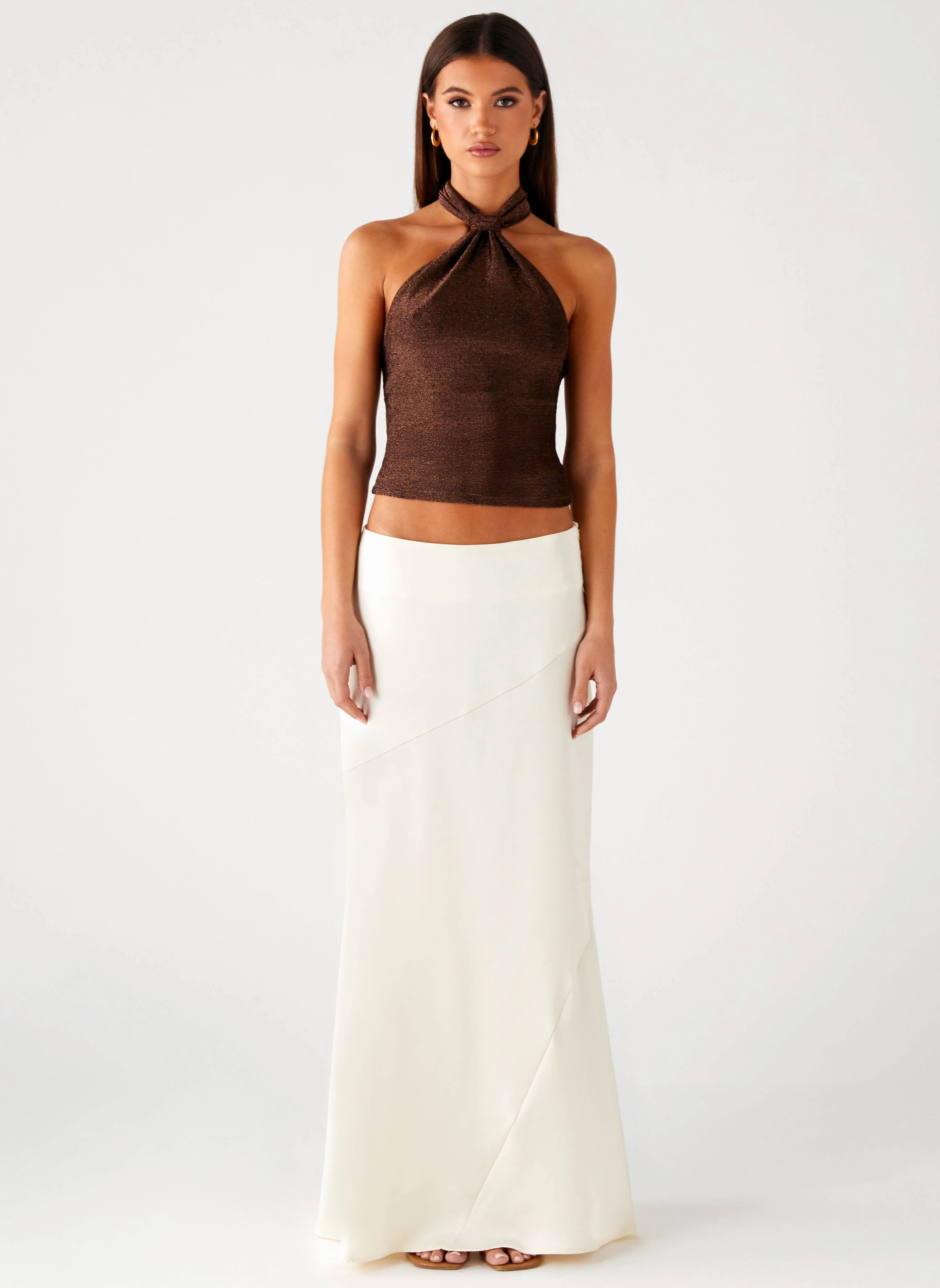 Amber Light Top - Chocolate DoubleLayeredShoulders Durable Hem Stitching