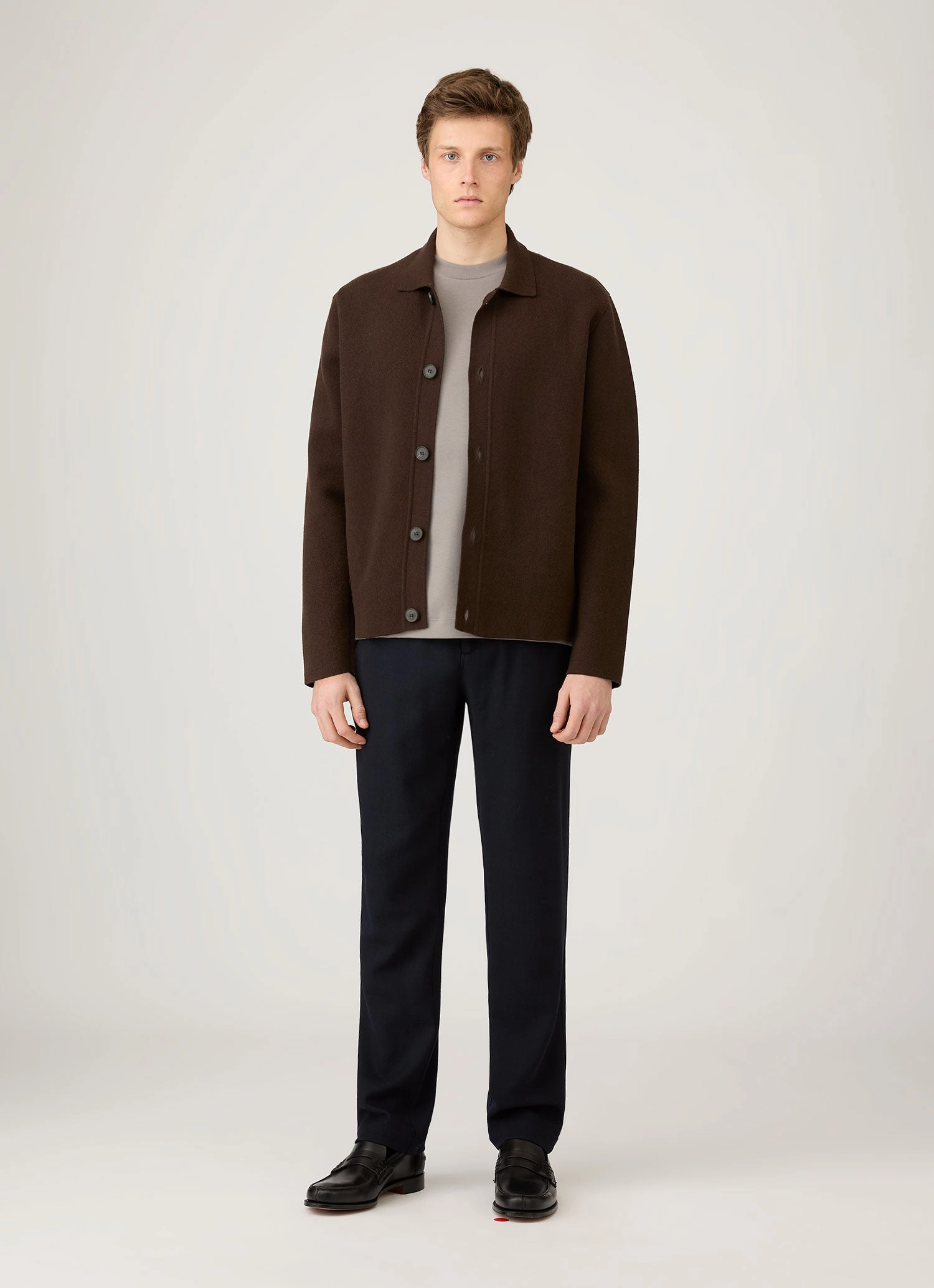 Men's Long Sleeve Heavyweight T-shirt in Iron Grey Easy Fit Wear