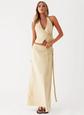 Modern Feel Azura Maxi Skirt - Yellow Erasable Crease Azura Maxi Skirt - Yellow