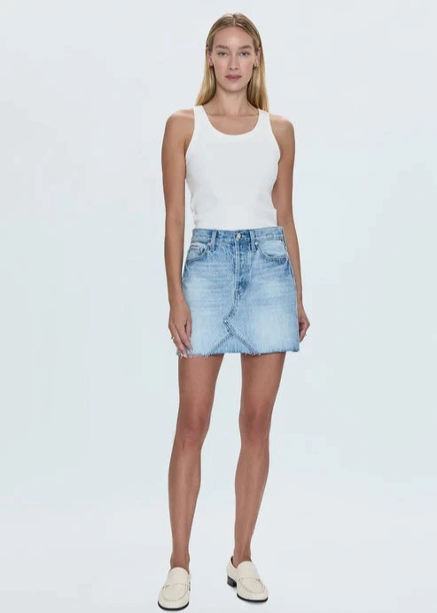 Unisex Friendly Textured Party Look Soft Pistola Kat High Rise Skirt Academia