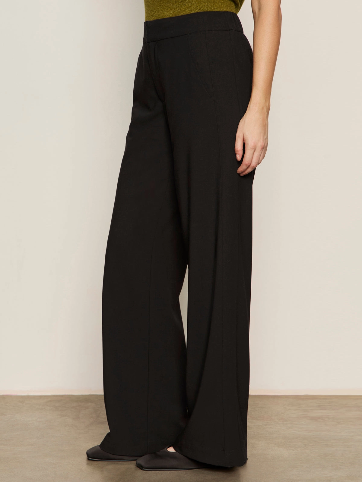 Comfort Wearable Modern Gab Trouser Black