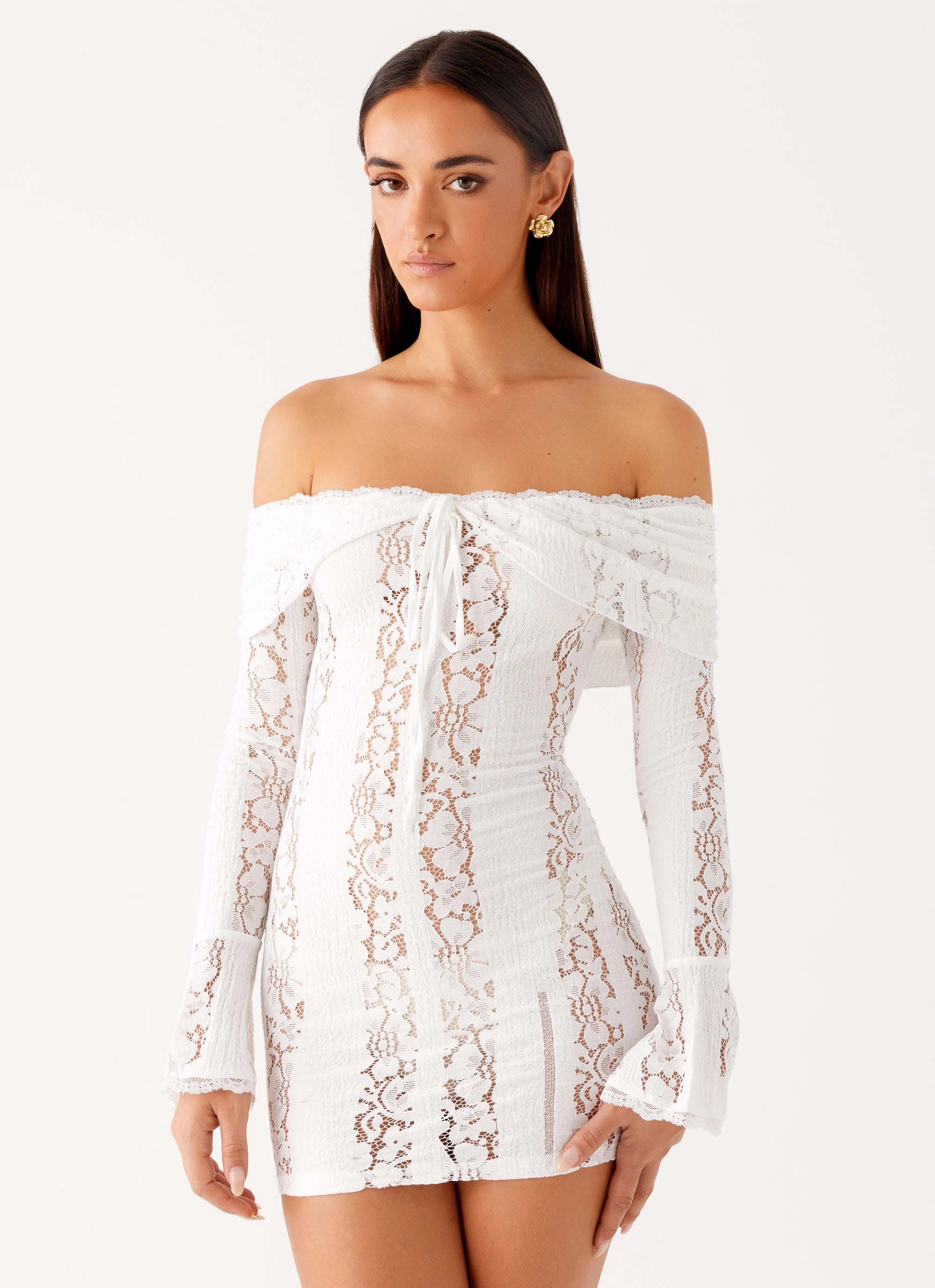 Syvanna Lace Mini Dress - White DeepPocketStyle