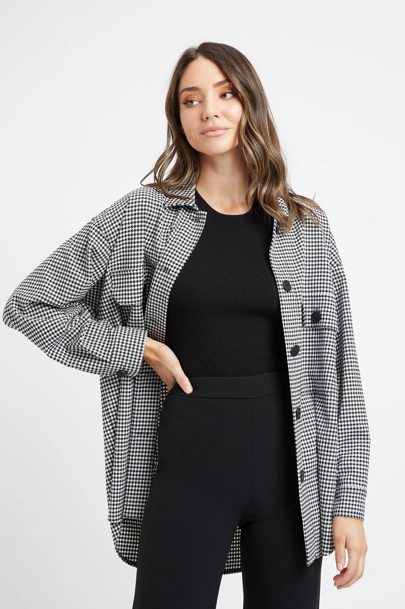 Lightweight Shield Bohemian Bosley Check Shacket