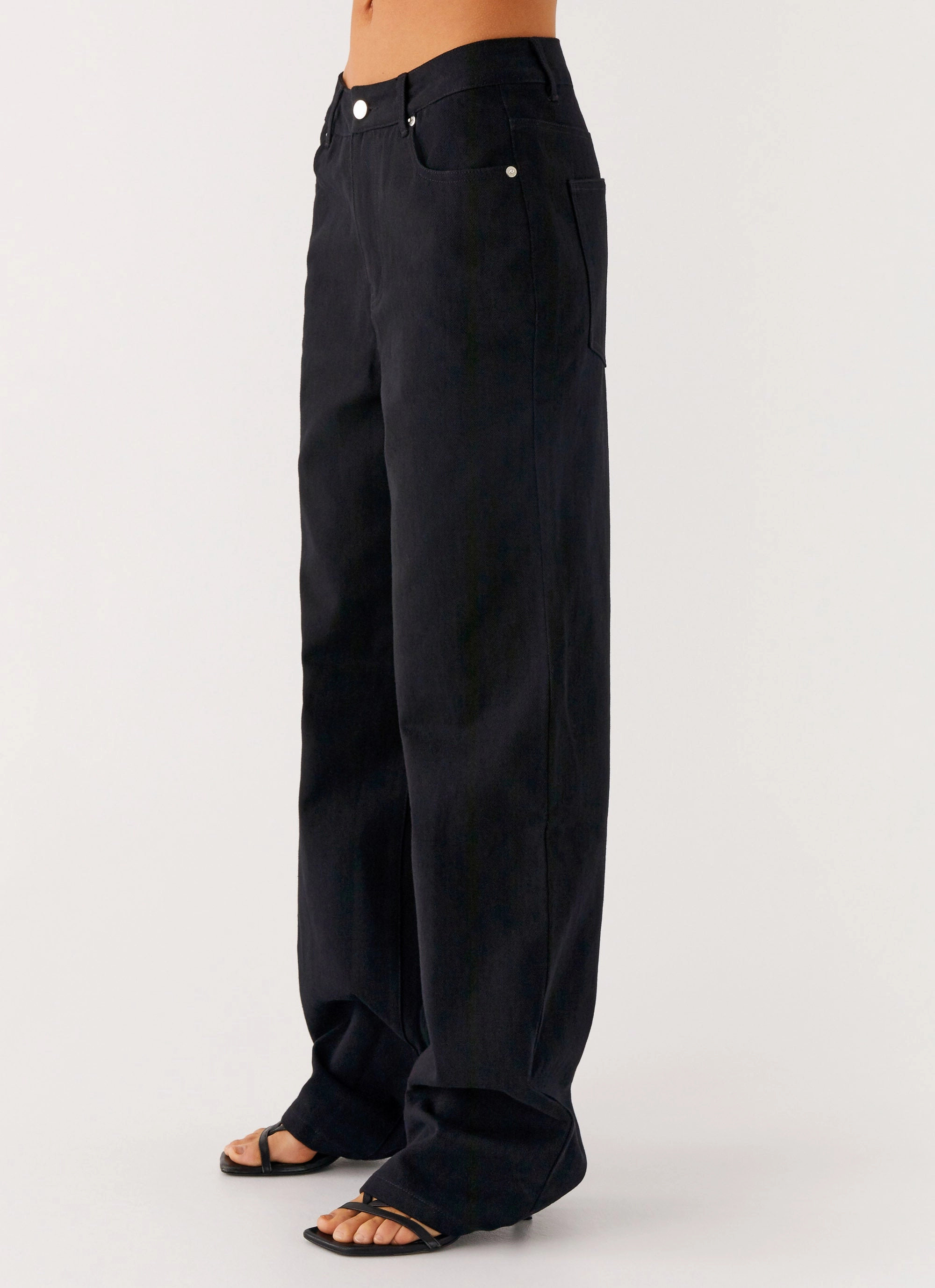 Layered Comfort Back Again Straight Leg Denim Jeans - Black