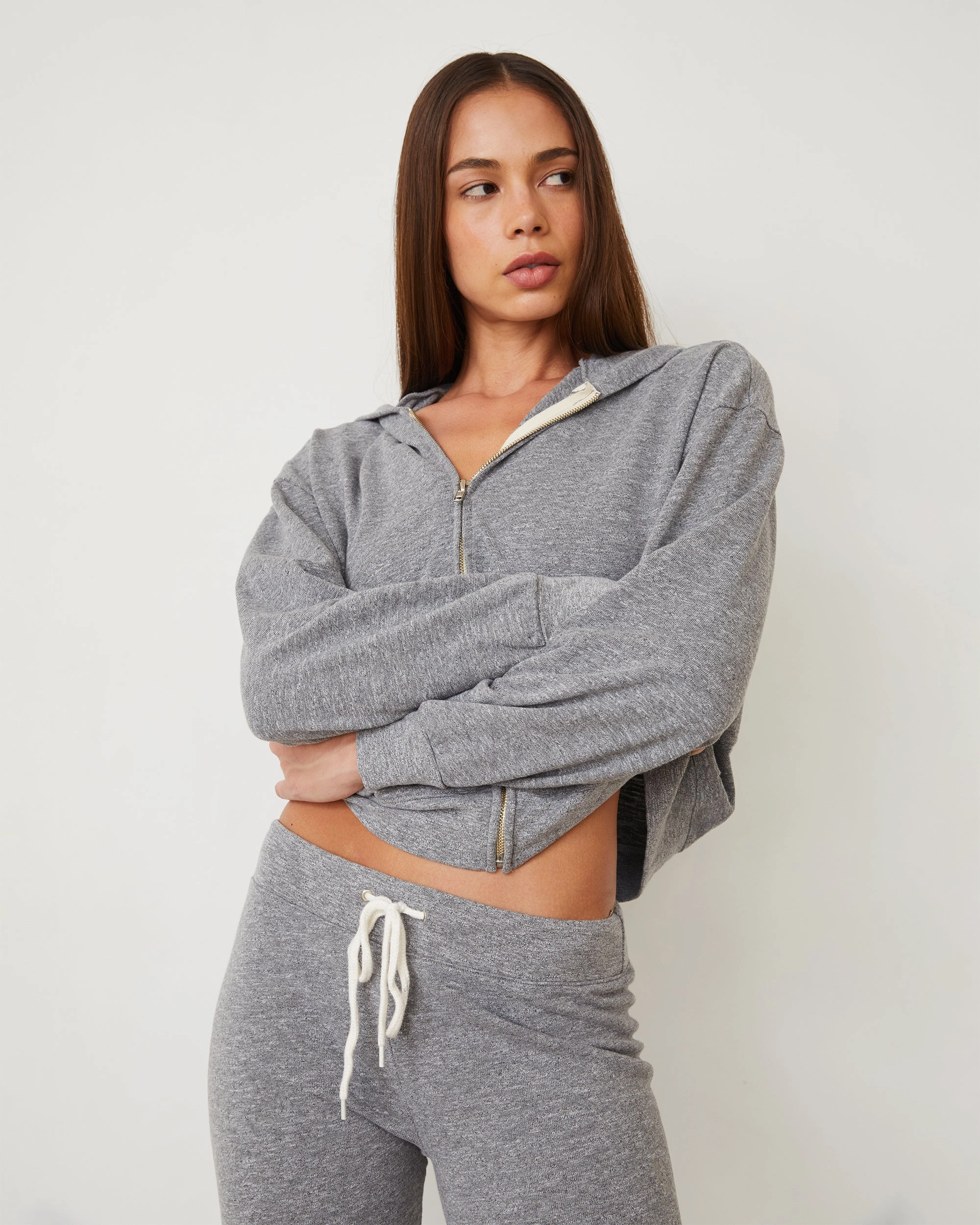 Original Fleece Zip Up Hoody WrinkleResistantWeave Ribbed Collar Style