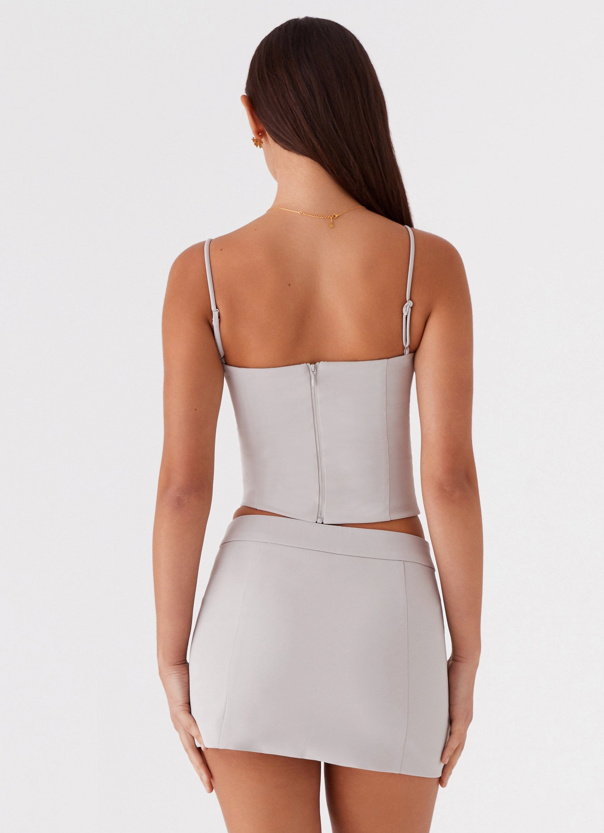 Eliana Crop Top - Grey Quick Dry Performance