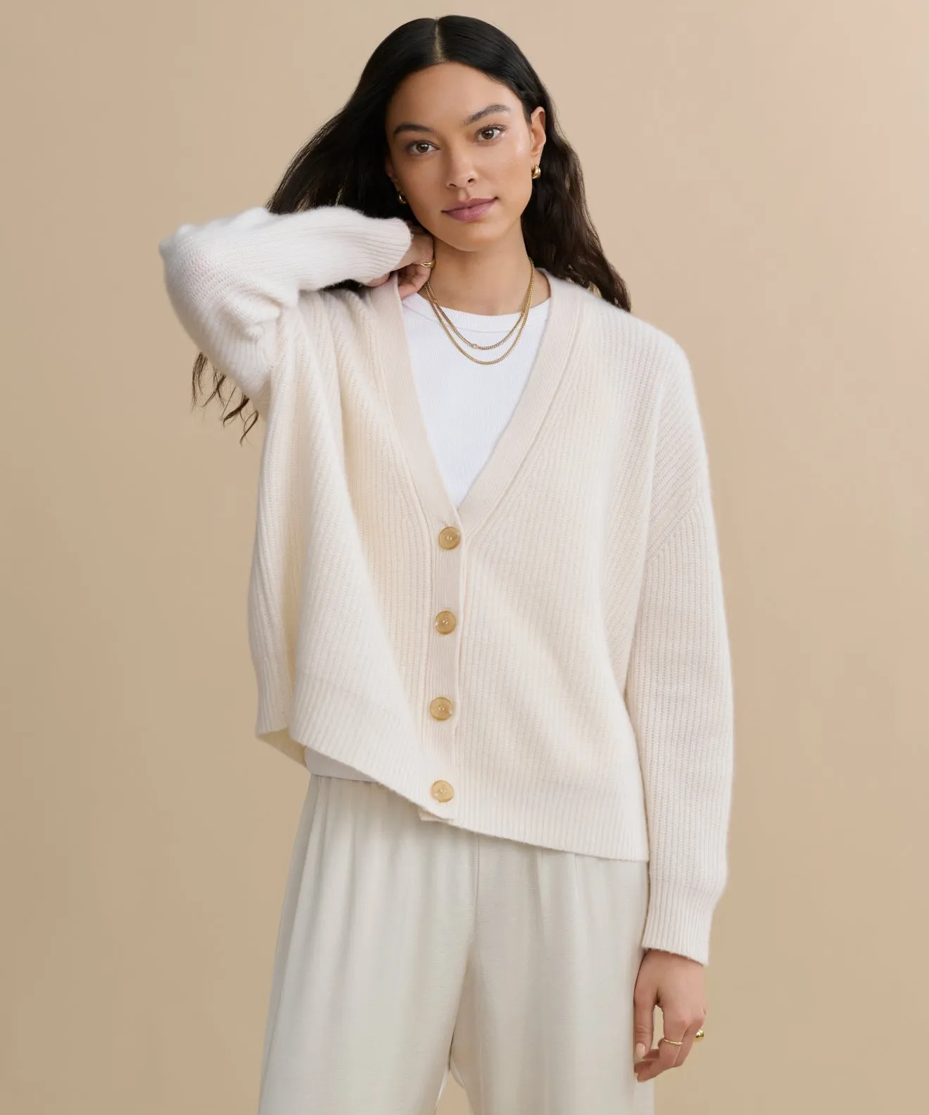 Cropped Cashmere Cocoon Cardigan OrganicCotton