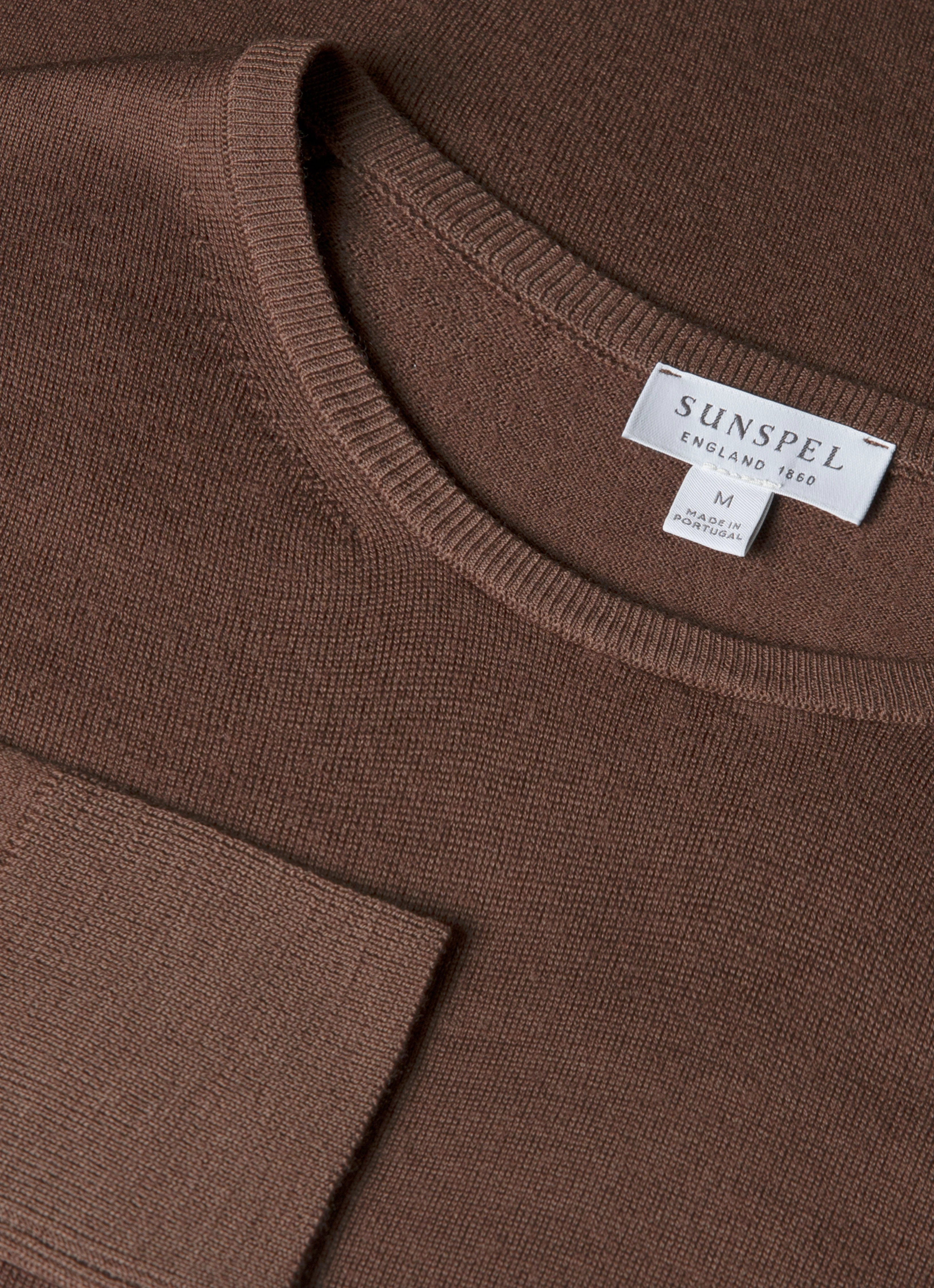 Men's Extra-Fine Merino Crew Neck in Bark Soft Palette Office Trend