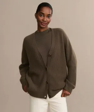 MoistureWickingMaterial Cashmere Cocoon Cardigan Cashmere Cocoon Cardigan Simple Cut