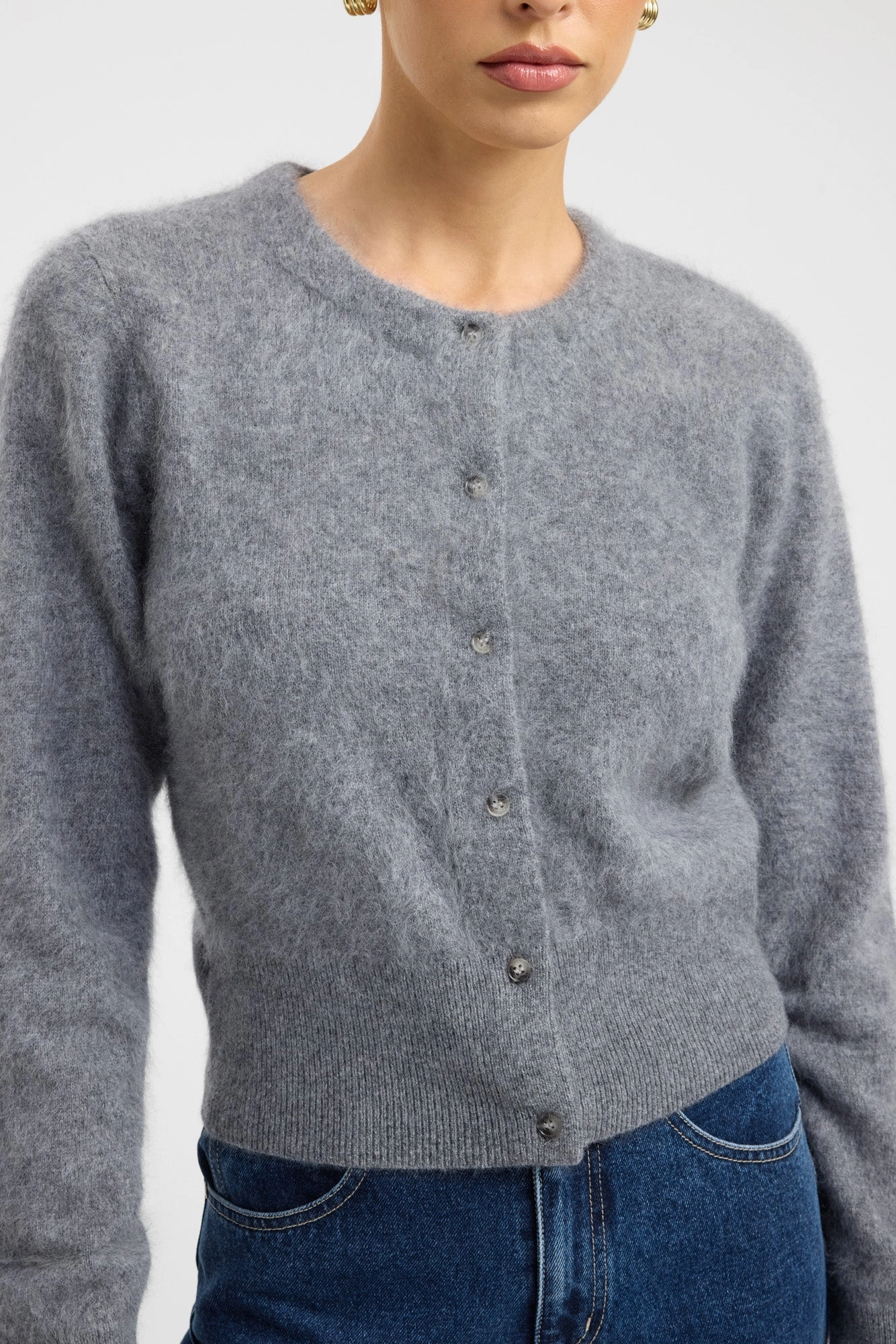 Geneva Cardigan Stretch Knit Backing Stretchable Material