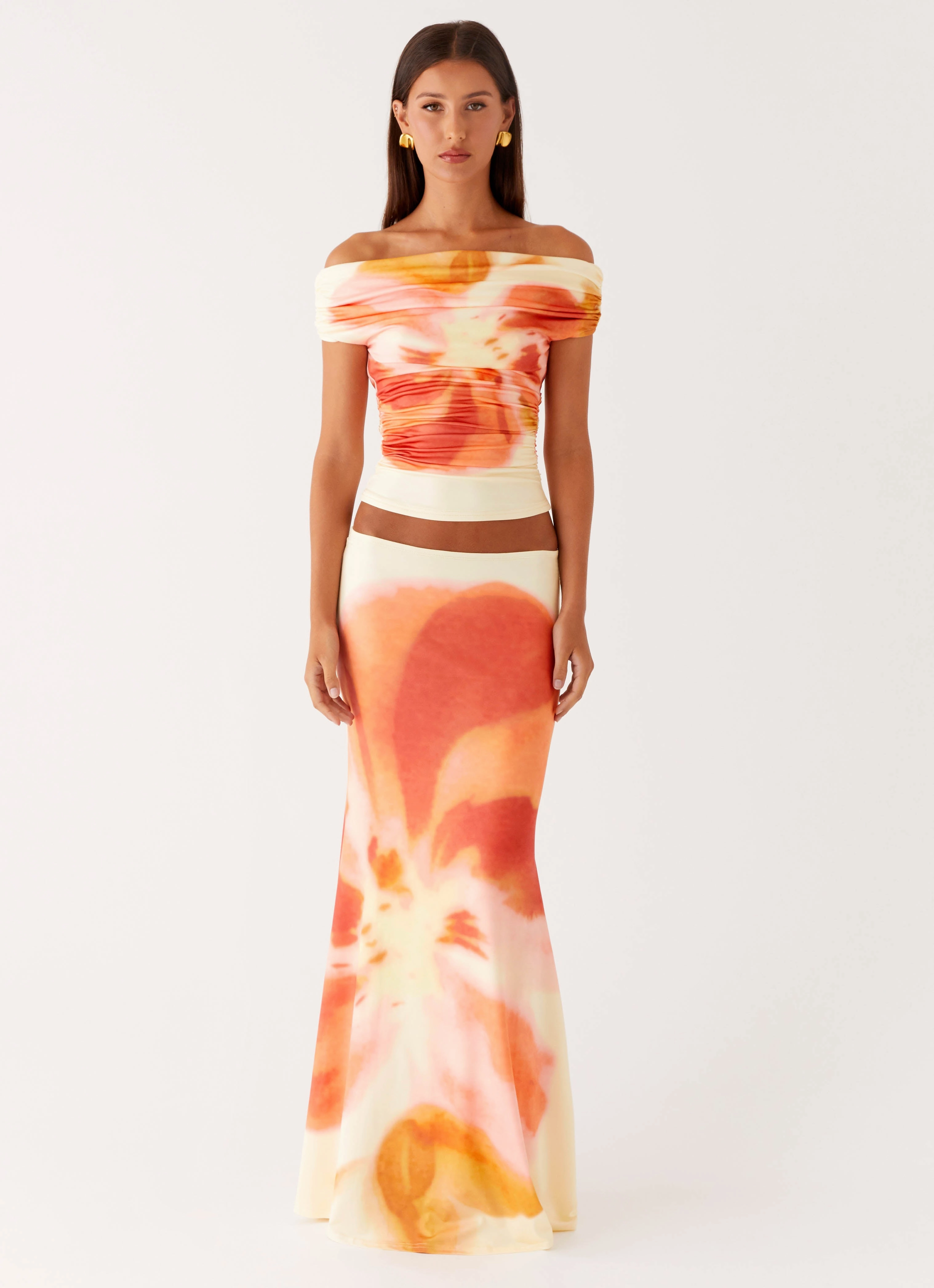 Moka Off Shoulder Top - Mimosa Blossom OEKOTEX Certified Fabric