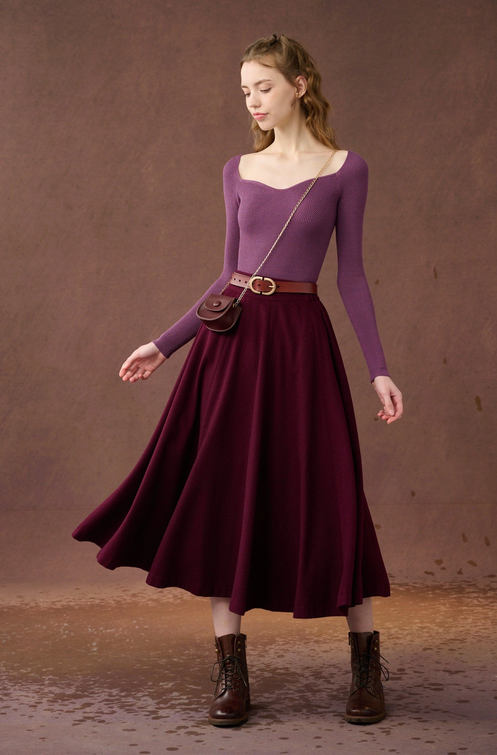 The Soft Lawn 12 | Midi Wool Skirt Slim Silhouette Affordable Fashion