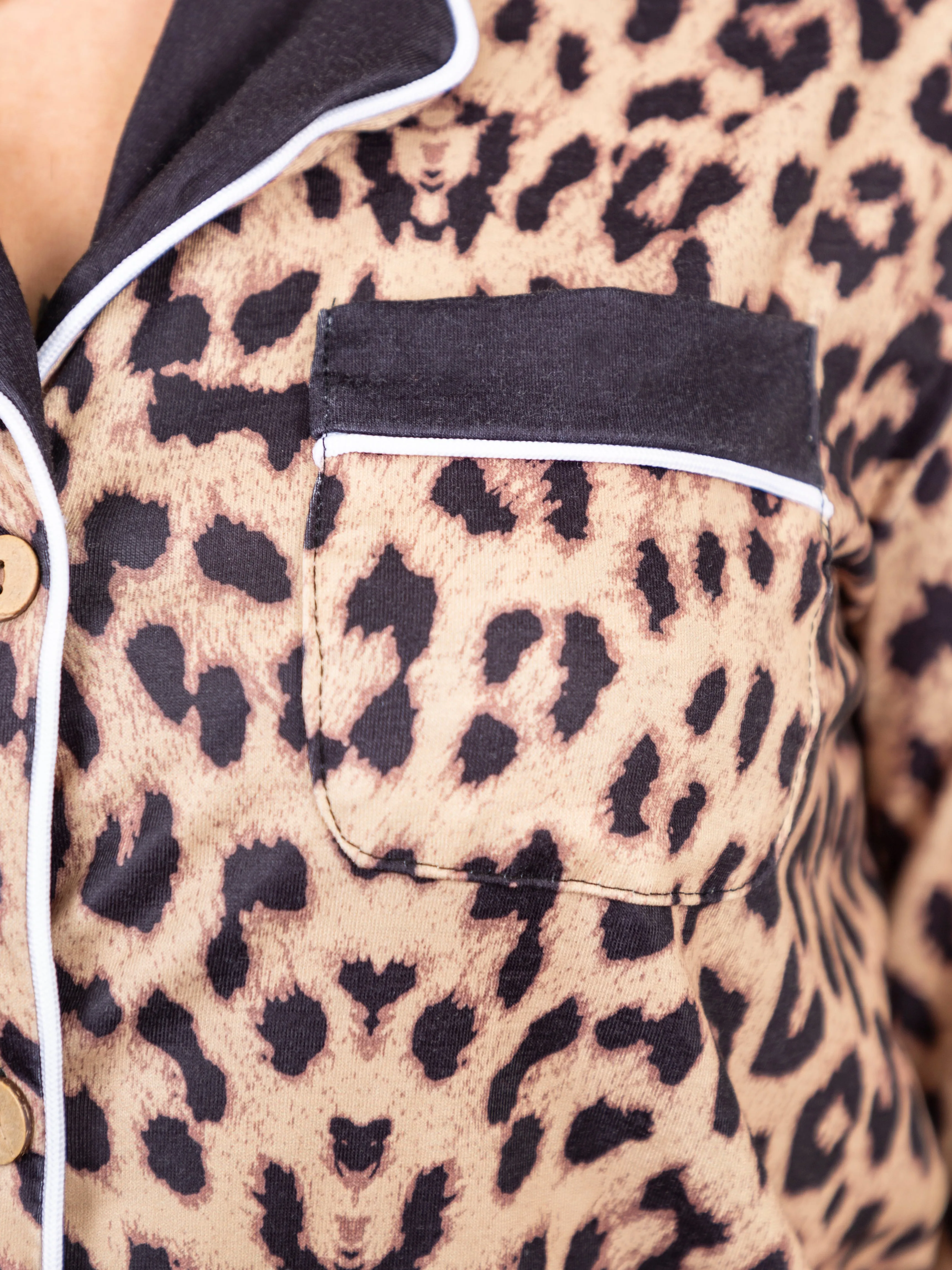 Mom & Me Leopard Print Pocket Pajama Set