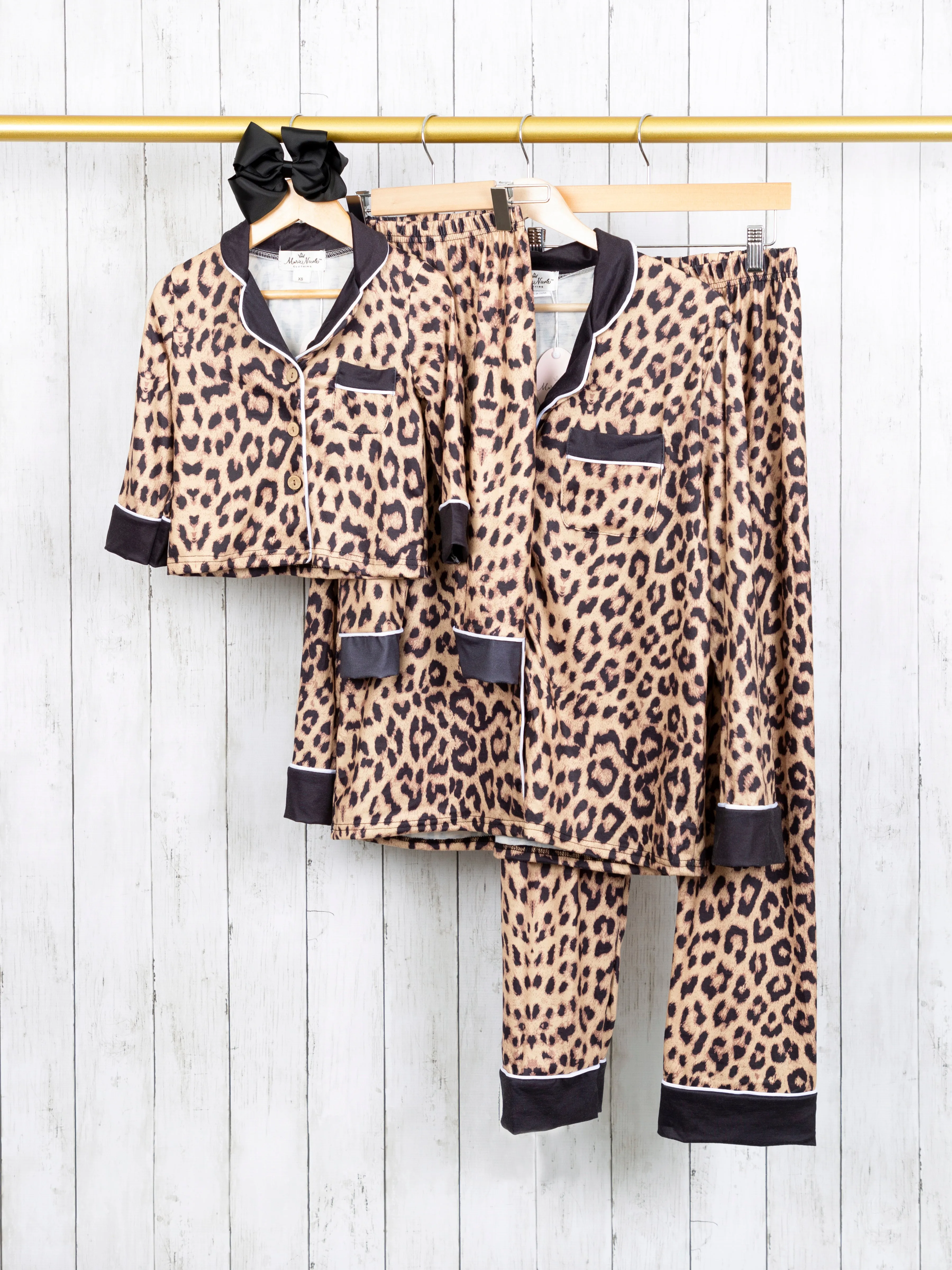 Mom & Me Leopard Print Pocket Pajama Set
